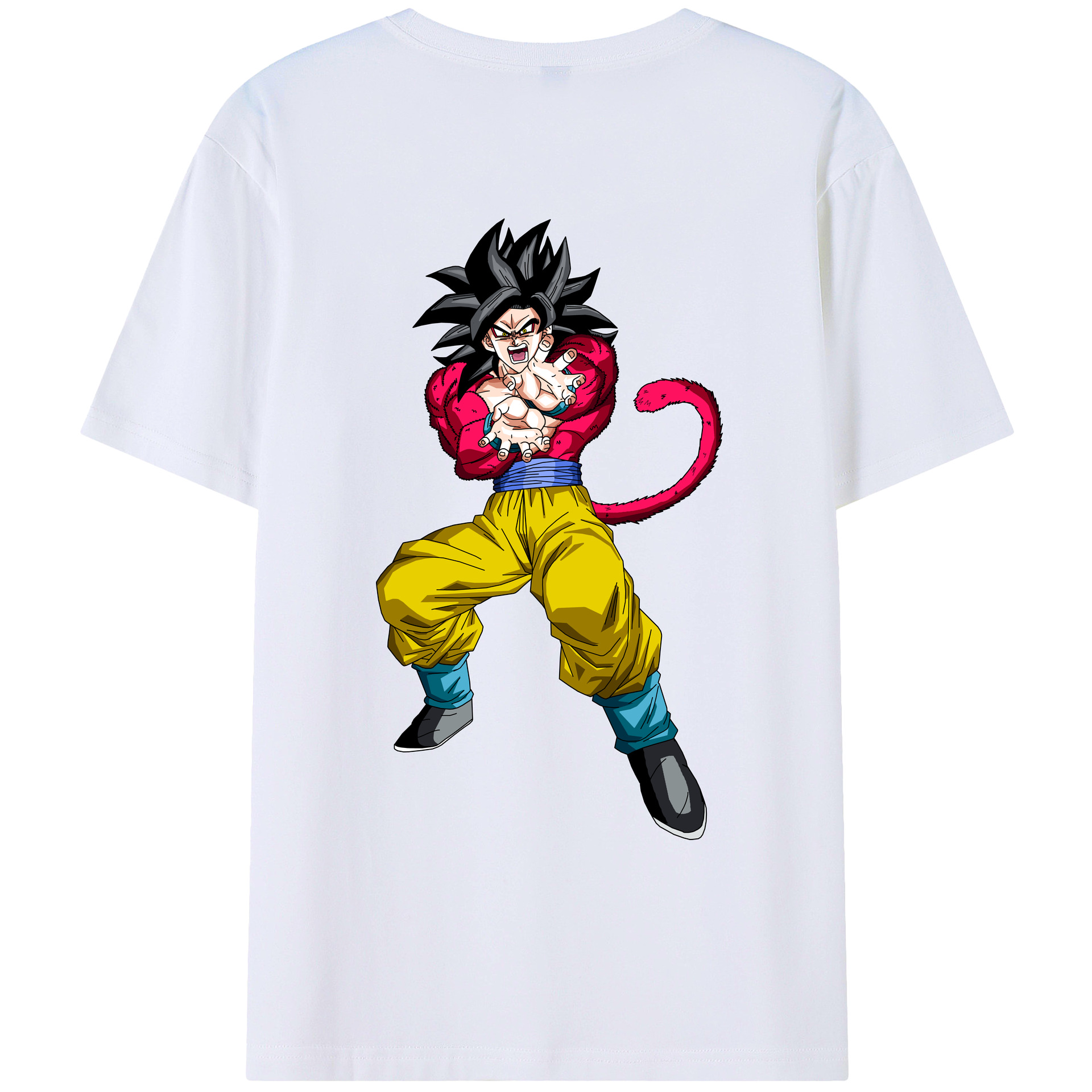 （画像用） ドラゴンボール 孫悟空（そん ごくう）Son Goku カカロット DRAGON BALL Kakarotto 綿100％ メンズ半袖Tシャツ（バックプリント） 通気性