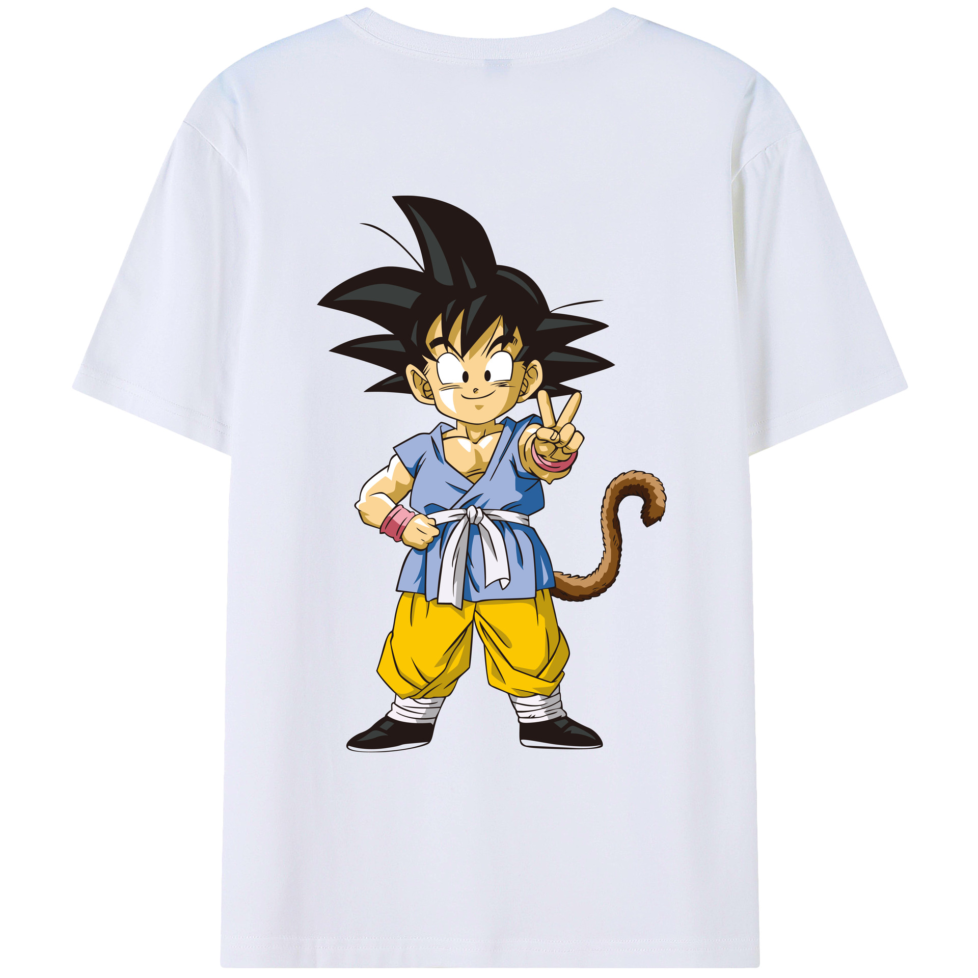 （画像用） ドラゴンボール 孫悟空（そん ごくう）Son Goku カカロット DRAGON BALL Kakarotto 綿100％ メンズ半袖Tシャツ（バックプリント） 通気性