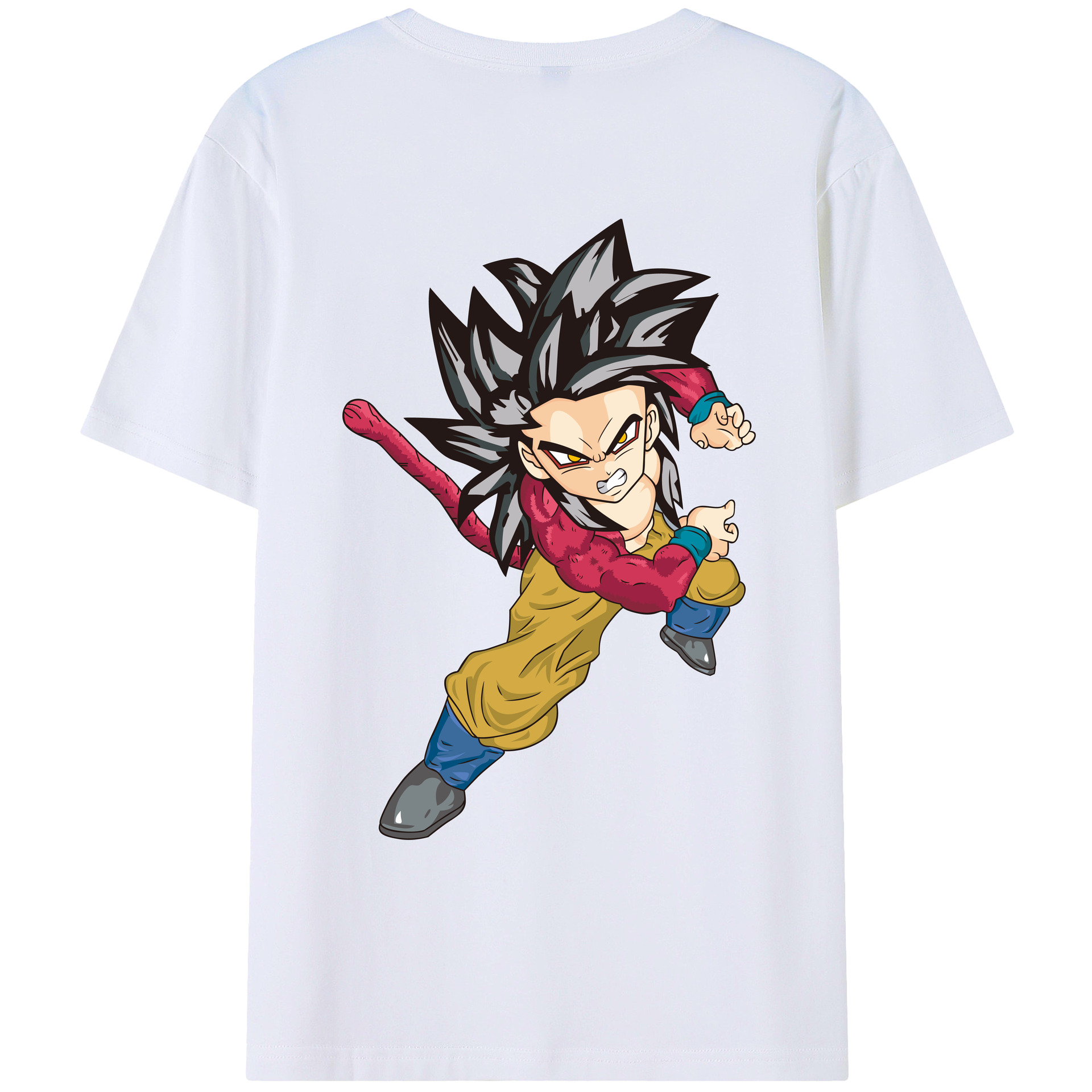 （画像用） ドラゴンボール 孫悟空（そん ごくう）Son Goku カカロット DRAGON BALL Kakarotto 綿100％ メンズ半袖Tシャツ（バックプリント） 通気性