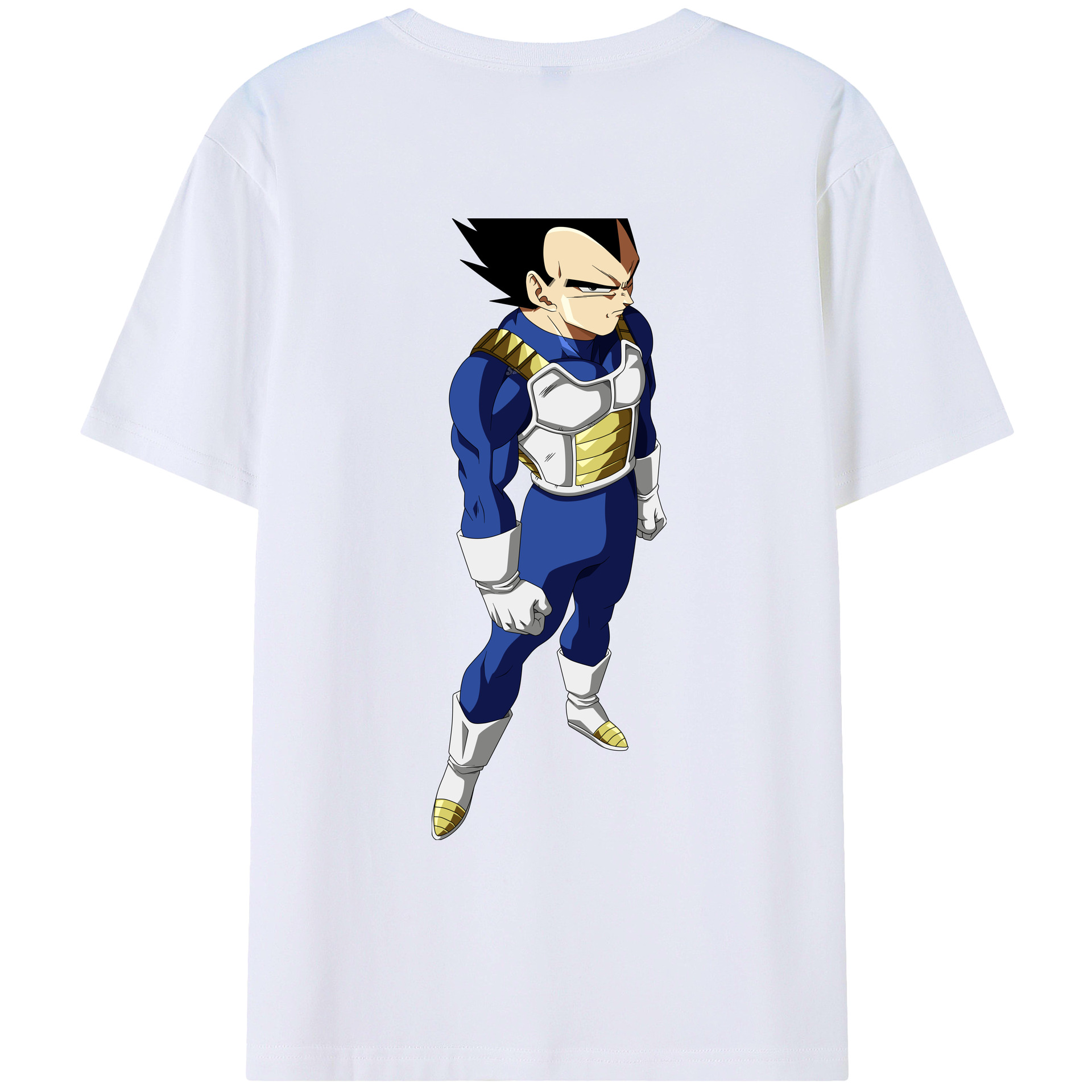 （画像用） ドラゴンボール ベジータ四世（Bejīta Yonsei）DRAGON BALL Vegeta IV 綿100％ メンズ半袖Tシャツ（バックプリント） 通気性