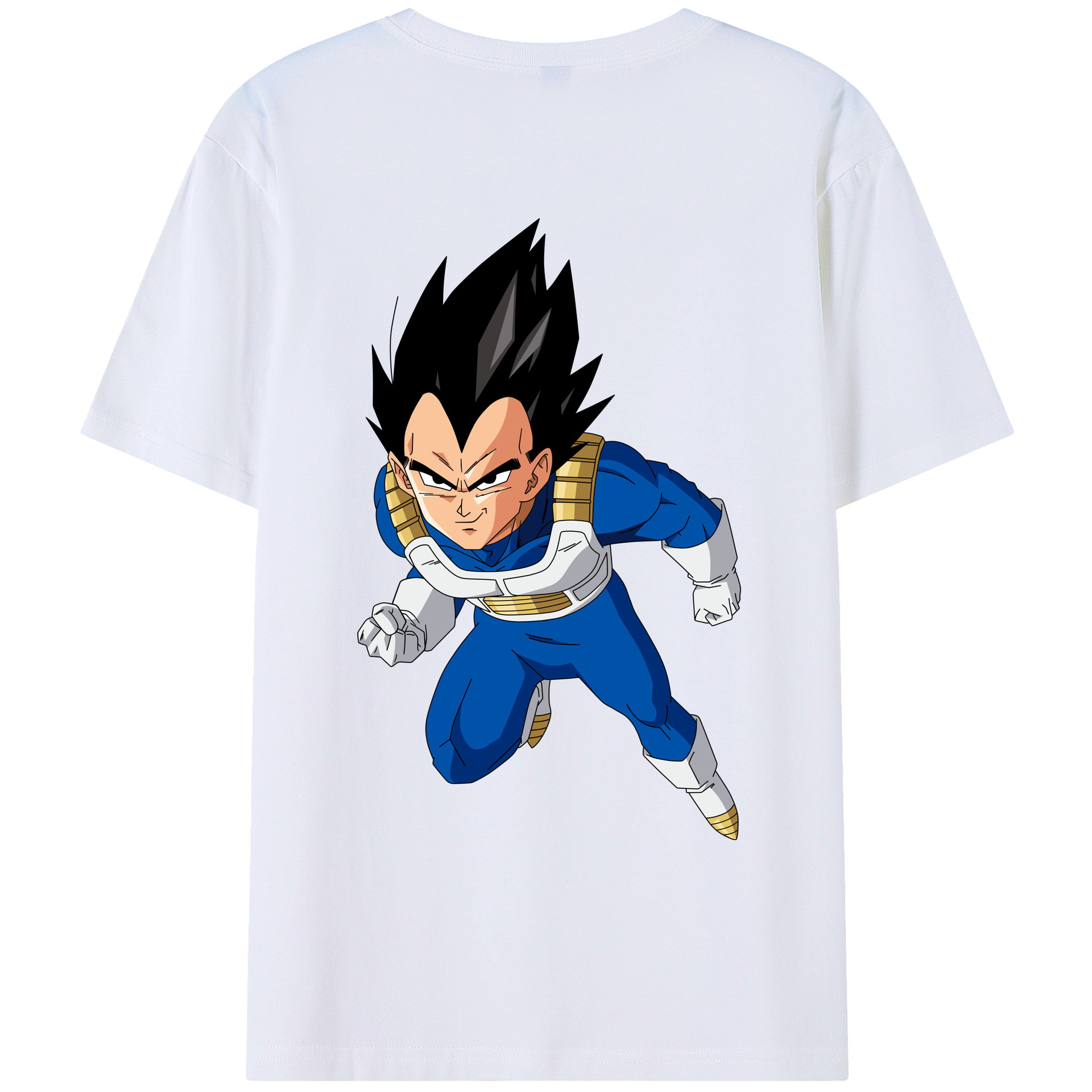（画像用） ドラゴンボール ベジータ四世（Bejīta Yonsei）DRAGON BALL Vegeta IV 綿100％ メンズ半袖Tシャツ（バックプリント） 通気性