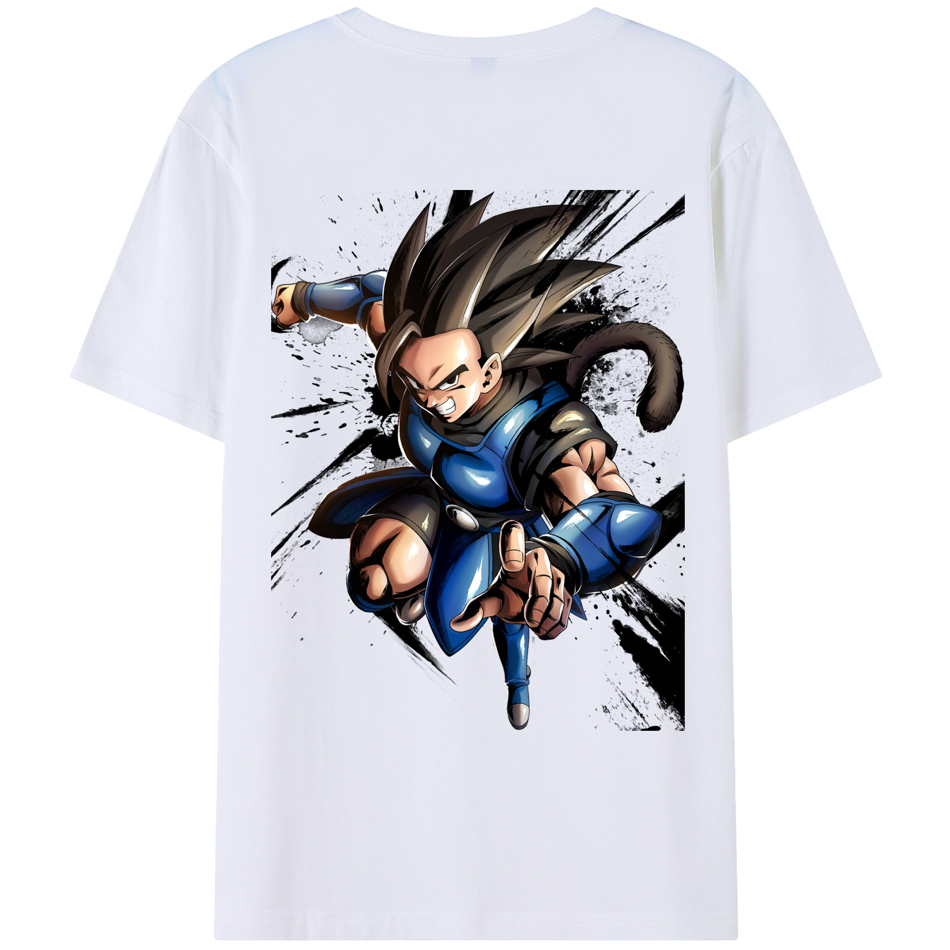 （画像用） ドラゴンボール ベジータ四世（Bejīta Yonsei）DRAGON BALL Vegeta IV 綿100％ メンズ半袖Tシャツ（バックプリント） 通気性