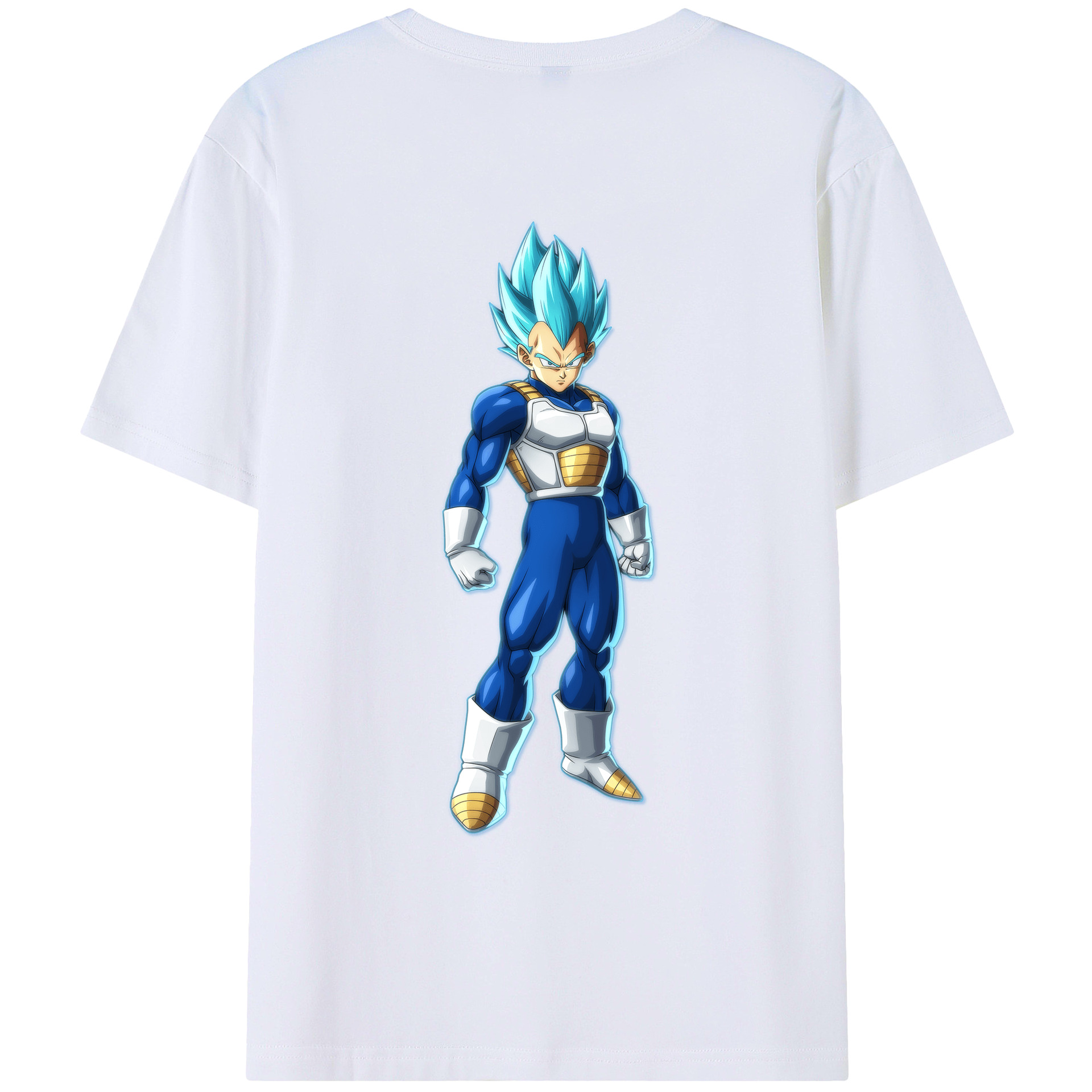 （画像用） ドラゴンボール ベジータ四世（Bejīta Yonsei）DRAGON BALL Vegeta IV 綿100％ メンズ半袖Tシャツ（バックプリント） 通気性