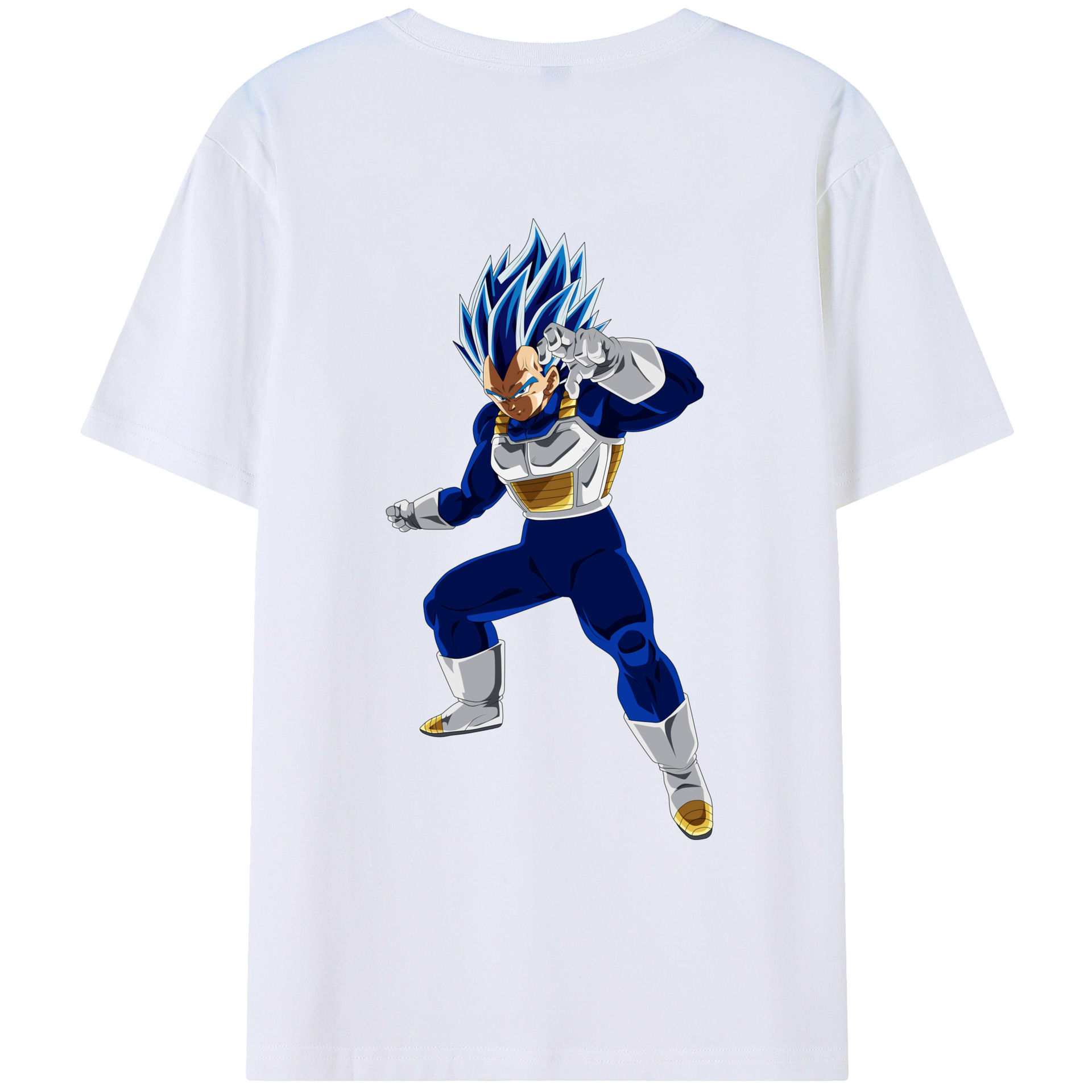 （画像用） ドラゴンボール ベジータ四世（Bejīta Yonsei）DRAGON BALL Vegeta IV 綿100％ メンズ半袖Tシャツ（バックプリント） 通気性