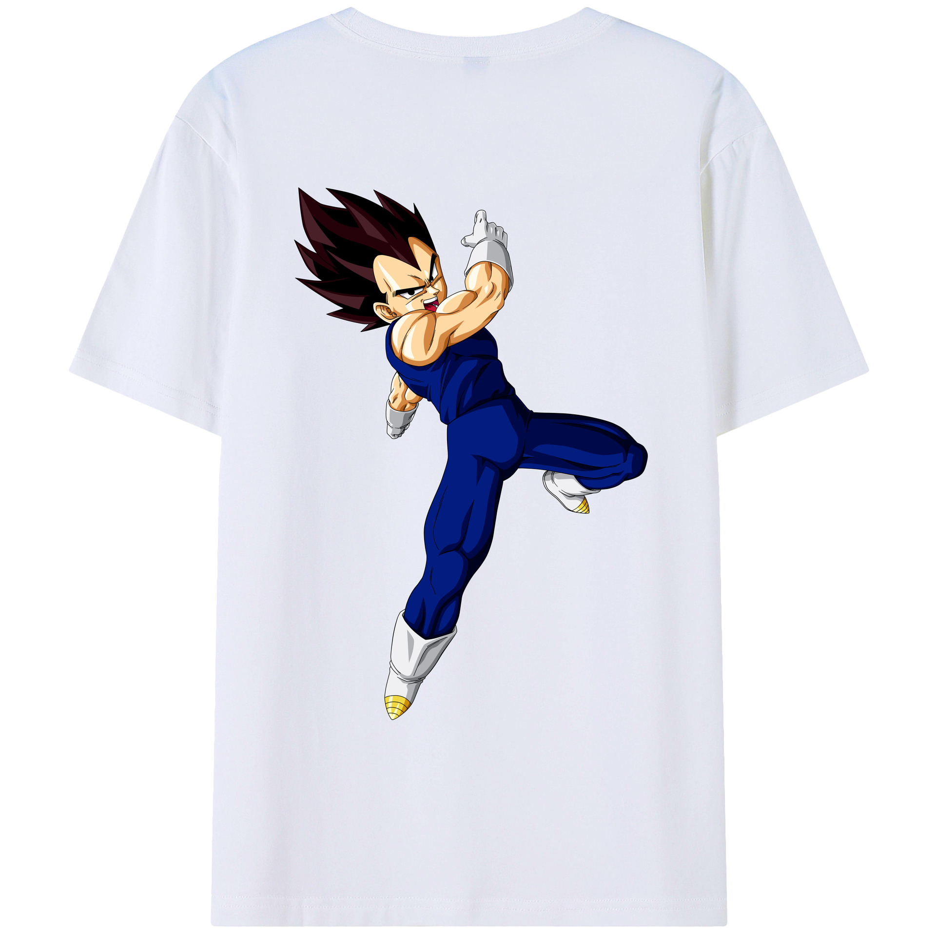 （画像用） ドラゴンボール ベジータ四世（Bejīta Yonsei）DRAGON BALL Vegeta IV 綿100％ メンズ半袖Tシャツ（バックプリント） 通気性