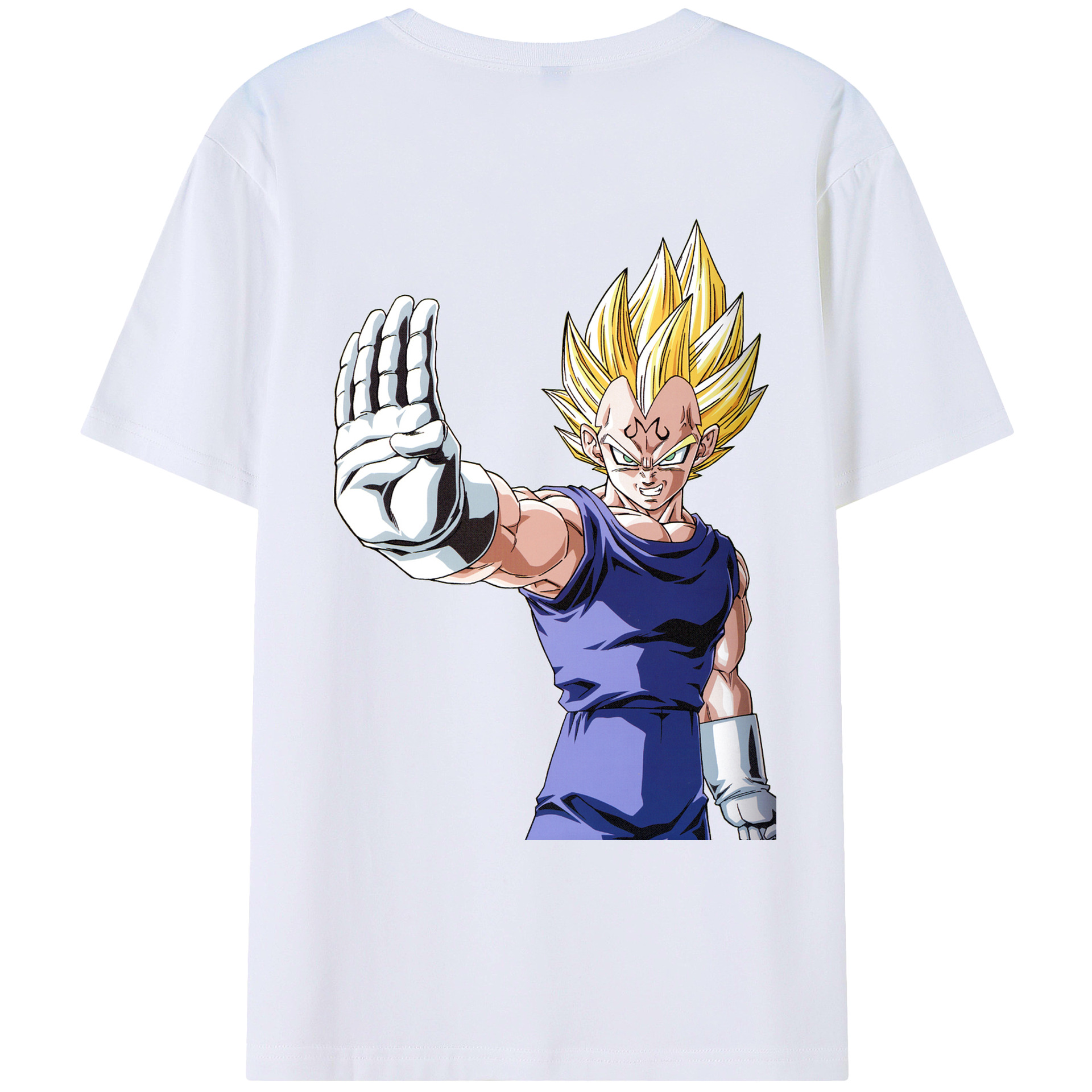 （画像用） ドラゴンボール ベジータ四世（Bejīta Yonsei）DRAGON BALL Vegeta IV 綿100％ メンズ半袖Tシャツ（バックプリント） 通気性