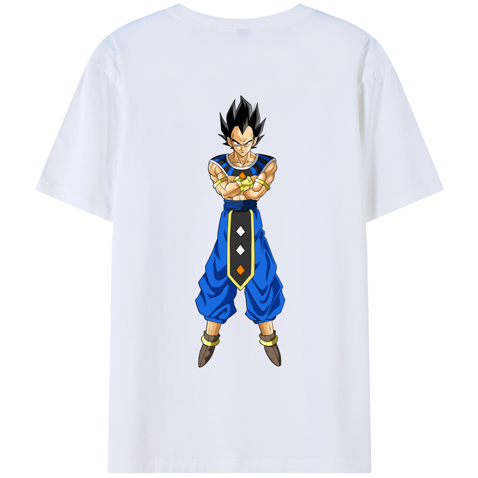 （画像用） ドラゴンボール ベジータ四世（Bejīta Yonsei）DRAGON BALL Vegeta IV 綿100％ メンズ半袖Tシャツ（バックプリント） 通気性
