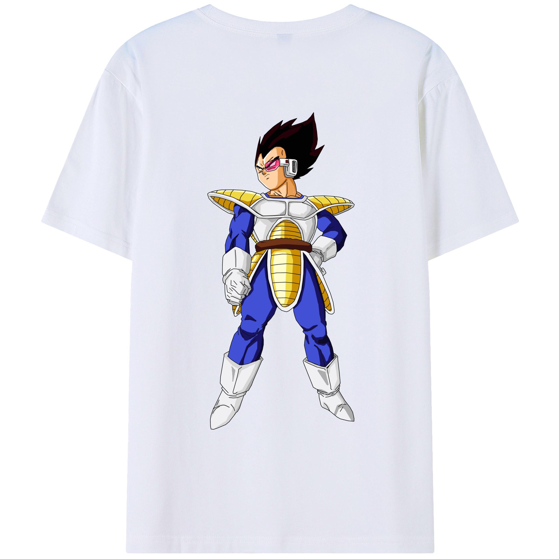 （画像用） ドラゴンボール ベジータ四世（Bejīta Yonsei）DRAGON BALL Vegeta IV 綿100％ メンズ半袖Tシャツ（バックプリント） 通気性