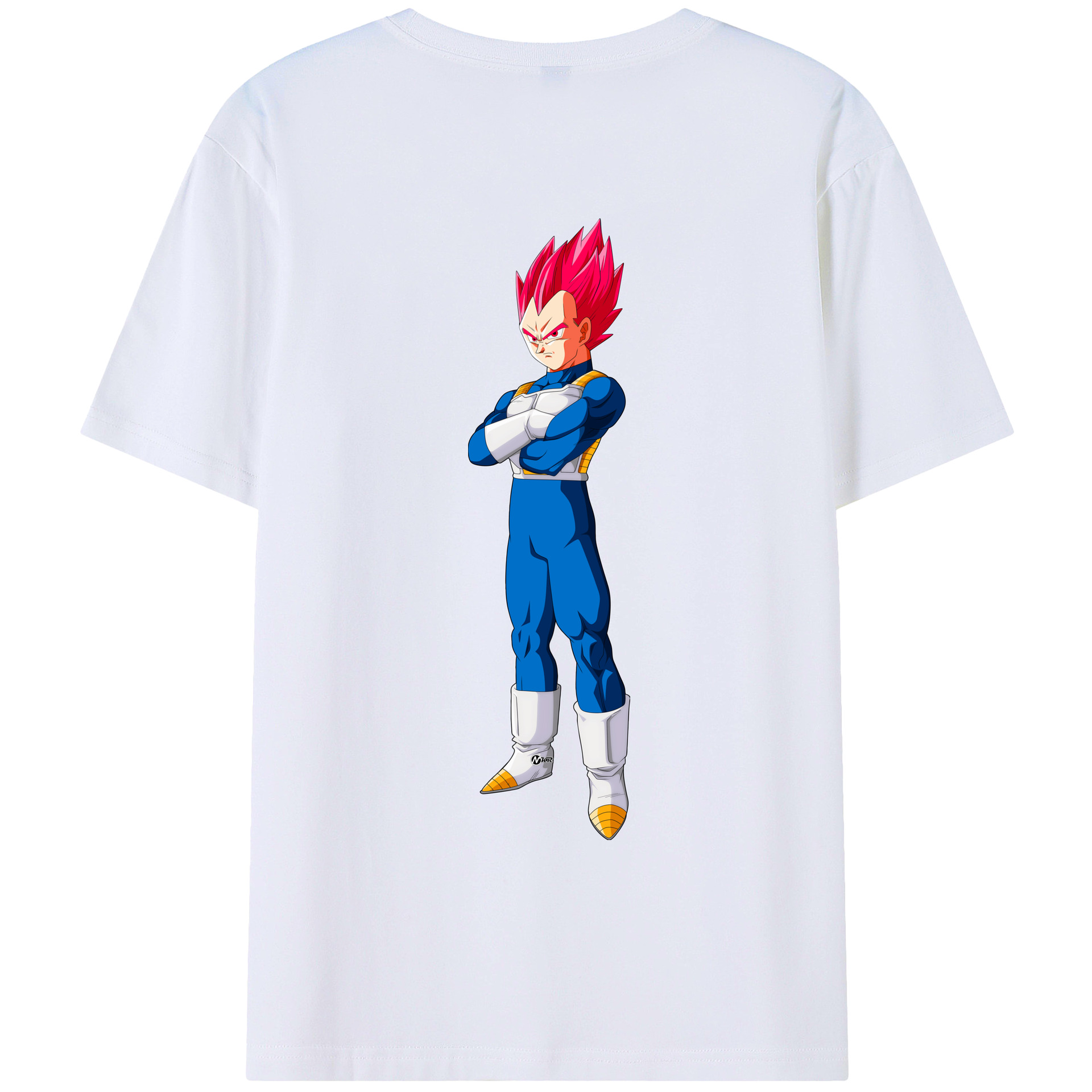 （画像用） ドラゴンボール ベジータ四世（Bejīta Yonsei）DRAGON BALL Vegeta IV 綿100％ メンズ半袖Tシャツ（バックプリント） 通気性