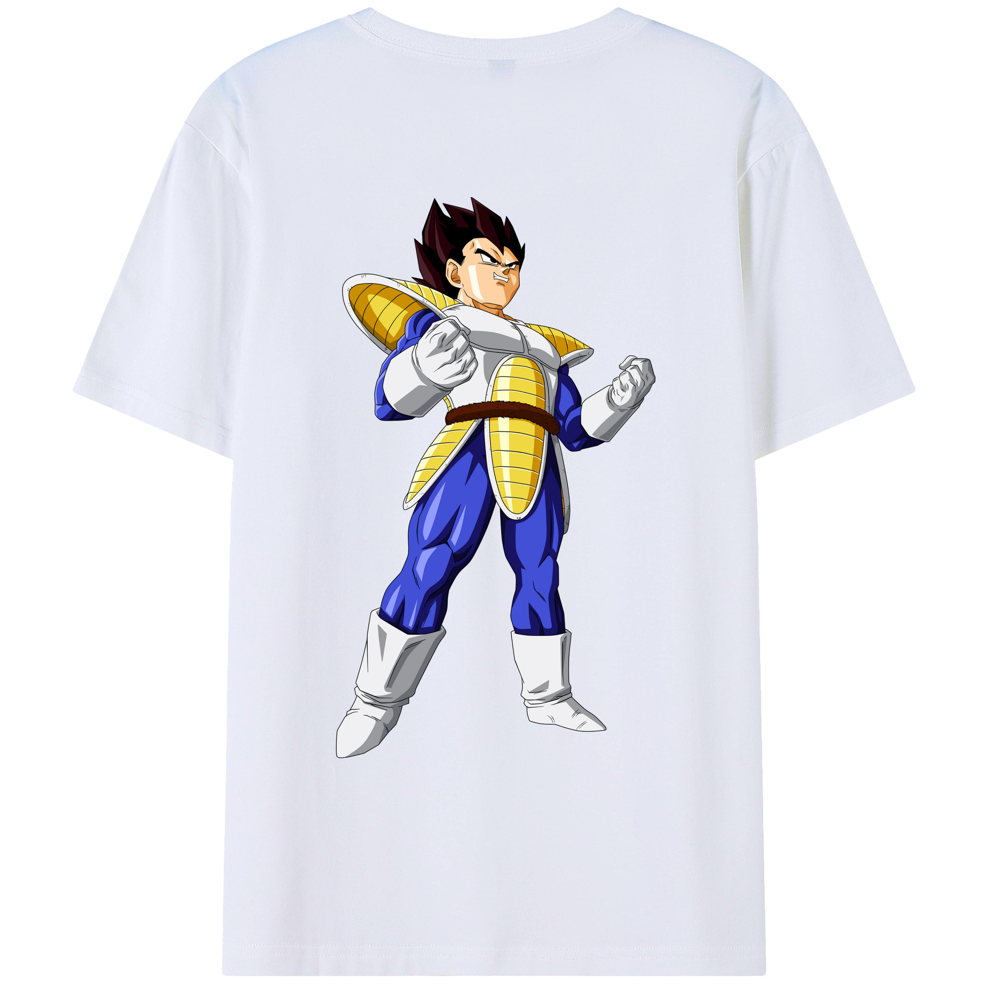（画像用） ドラゴンボール ベジータ四世（Bejīta Yonsei）DRAGON BALL Vegeta IV 綿100％ メンズ半袖Tシャツ（バックプリント） 通気性