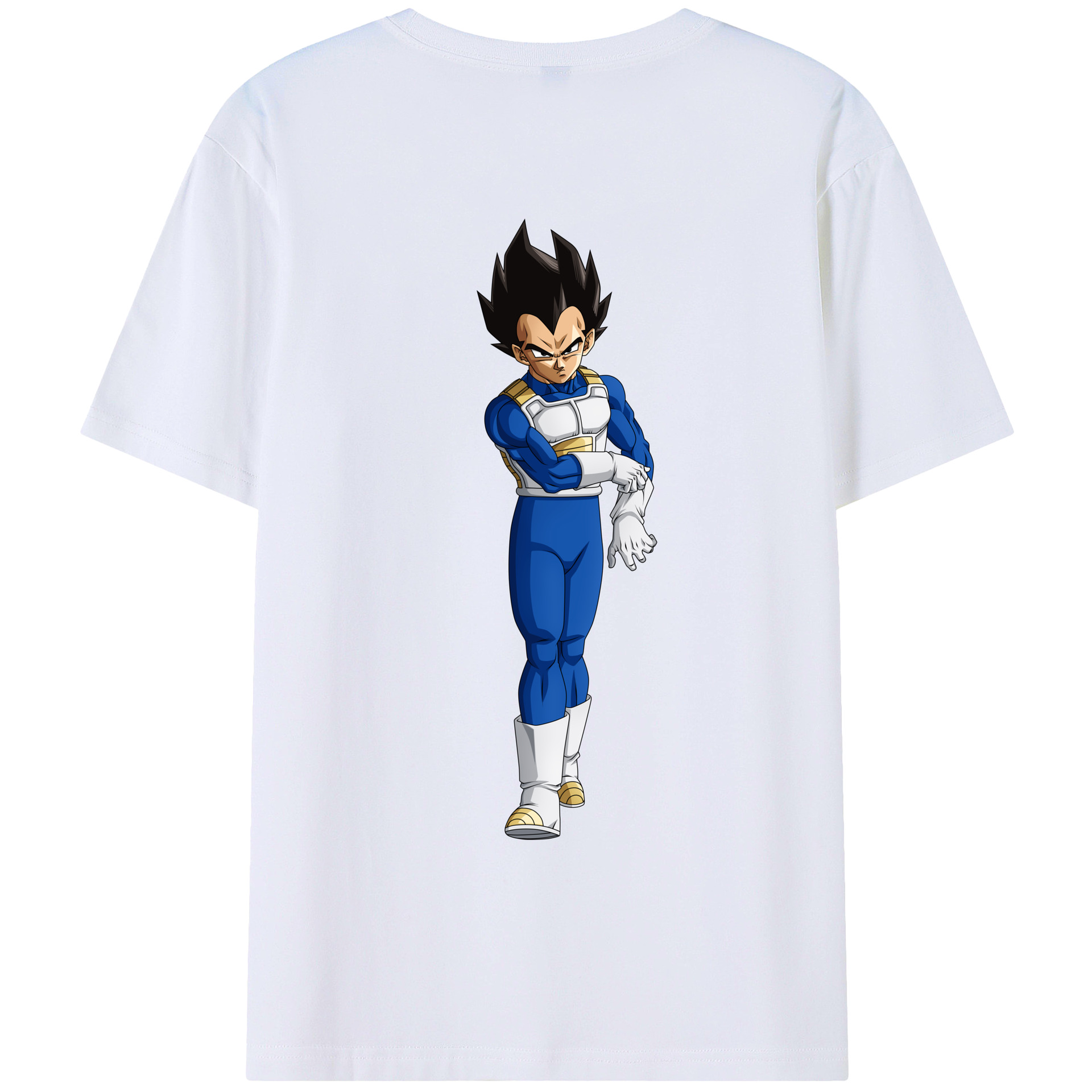（画像用） ドラゴンボール ベジータ四世（Bejīta Yonsei）DRAGON BALL Vegeta IV 綿100％ メンズ半袖Tシャツ（バックプリント） 通気性