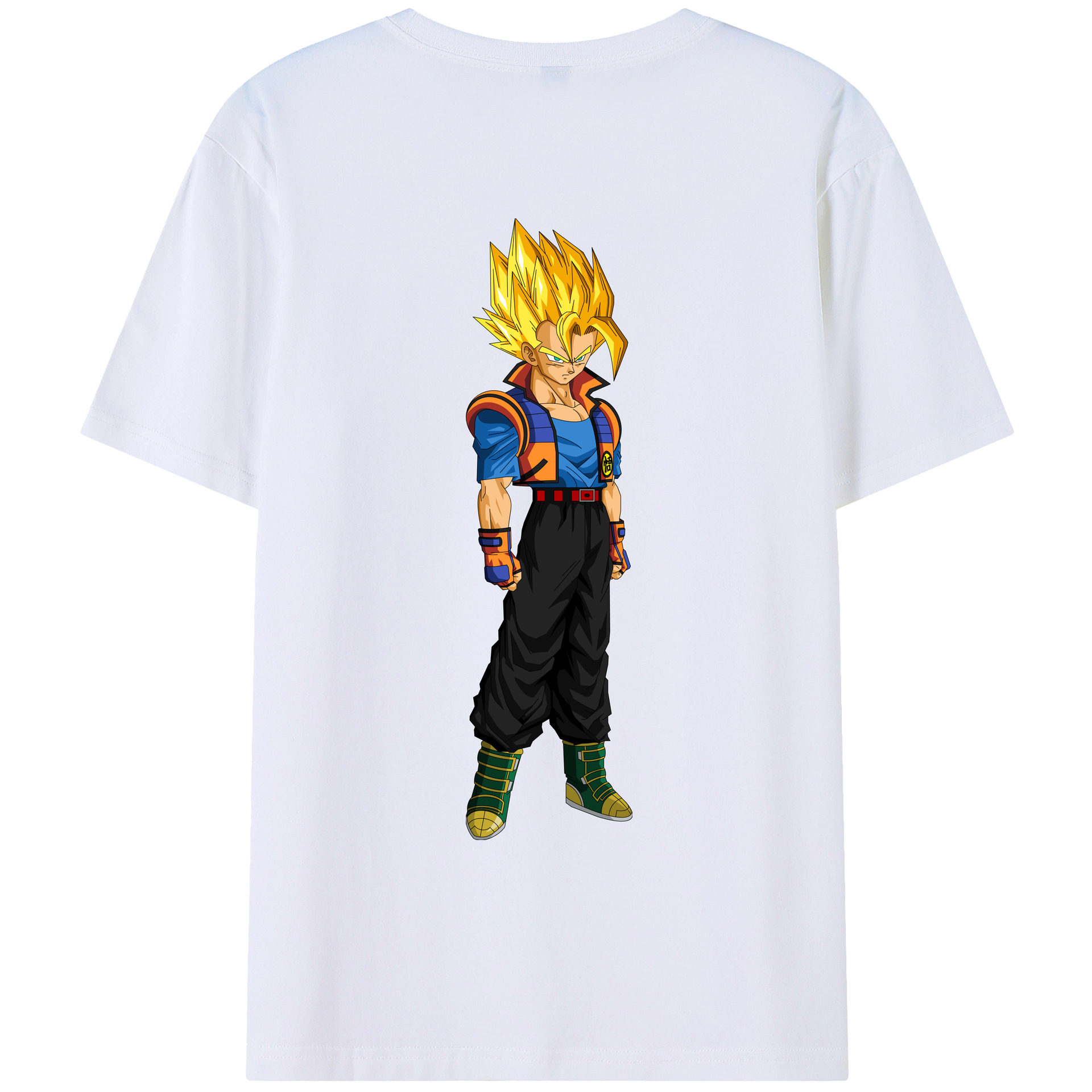 （画像用） ドラゴンボール ベジータ四世（Bejīta Yonsei）DRAGON BALL Vegeta IV 綿100％ メンズ半袖Tシャツ（バックプリント） 通気性