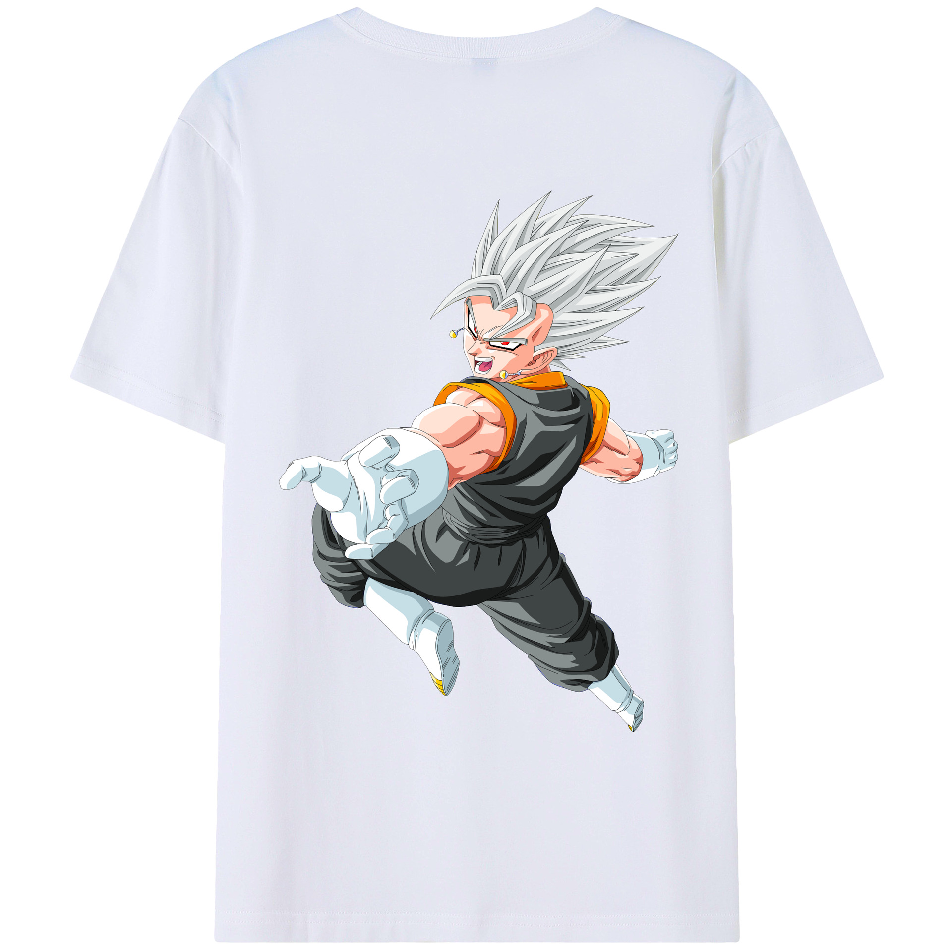 （画像用） ドラゴンボール ベジータ四世（Bejīta Yonsei）DRAGON BALL Vegeta IV 綿100％ メンズ半袖Tシャツ（バックプリント） 通気性