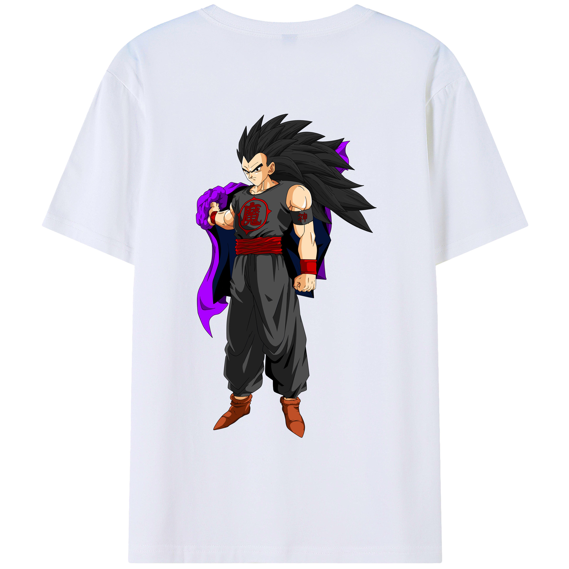 （画像用） ドラゴンボール ベジータ四世（Bejīta Yonsei）DRAGON BALL Vegeta IV 綿100％ メンズ半袖Tシャツ（バックプリント） 通気性
