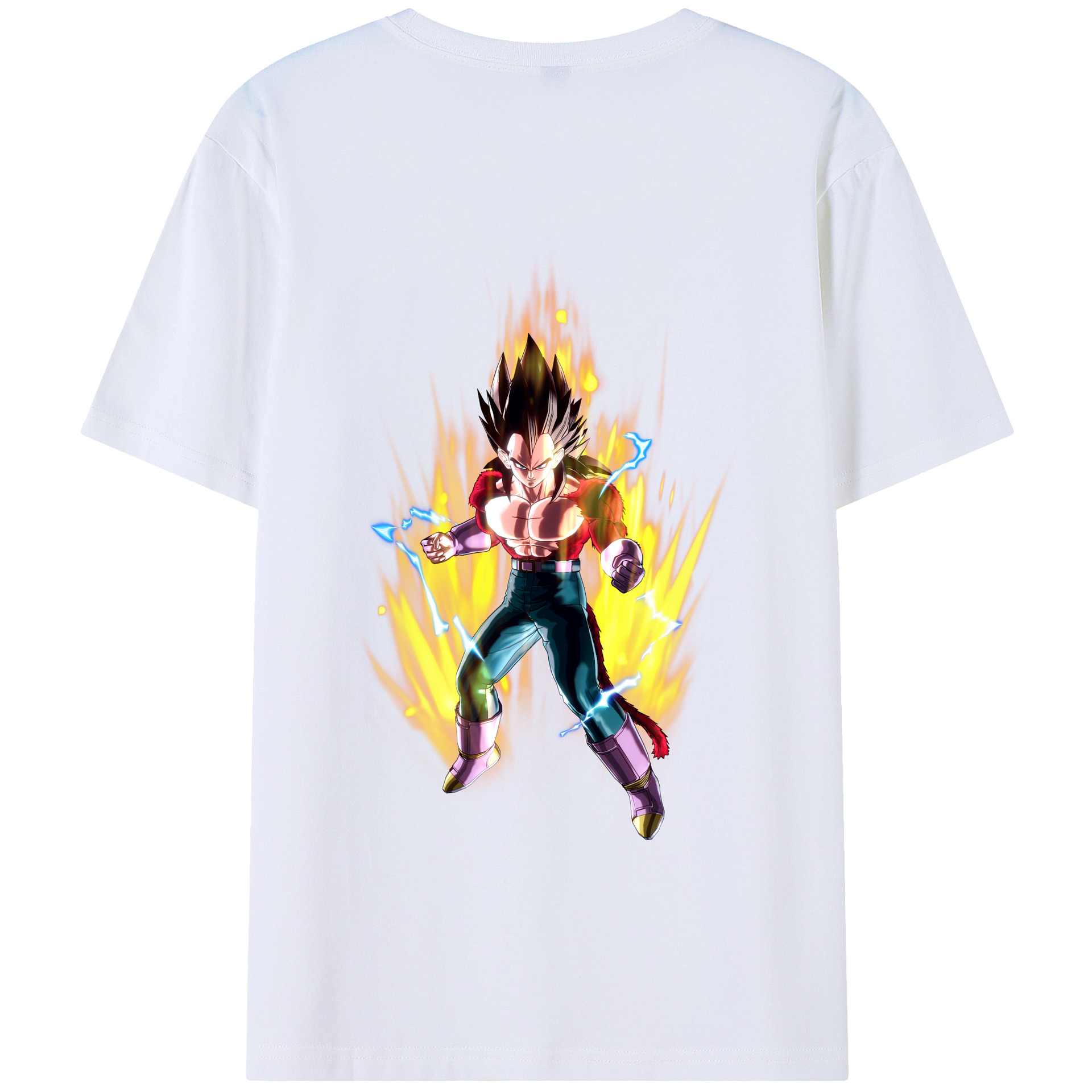 （画像用） ドラゴンボール ベジータ四世（Bejīta Yonsei）DRAGON BALL Vegeta IV 綿100％ メンズ半袖Tシャツ（バックプリント） 通気性