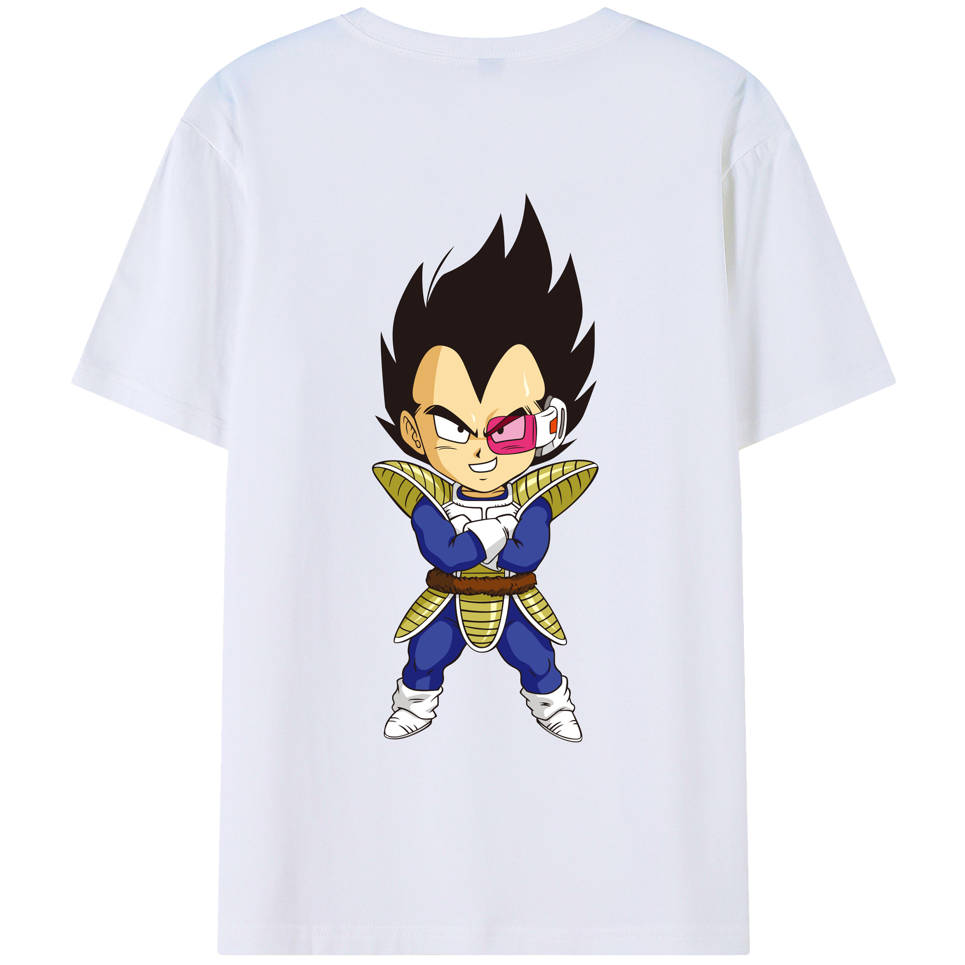 （画像用） ドラゴンボール ベジータ四世（Bejīta Yonsei）DRAGON BALL Vegeta IV 綿100％ メンズ半袖Tシャツ（バックプリント） 通気性