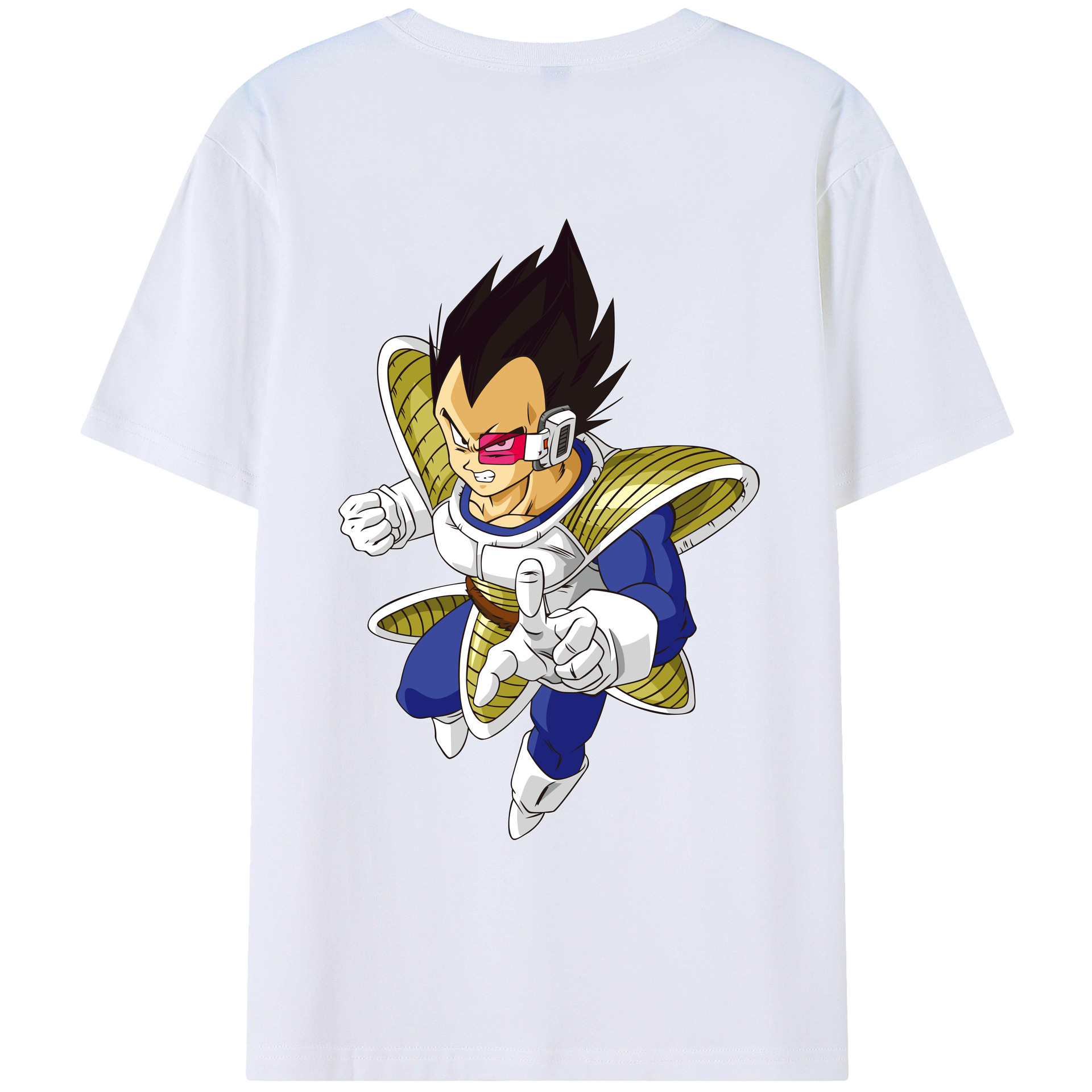 （画像用） ドラゴンボール ベジータ四世（Bejīta Yonsei）DRAGON BALL Vegeta IV 綿100％ メンズ半袖Tシャツ（バックプリント） 通気性