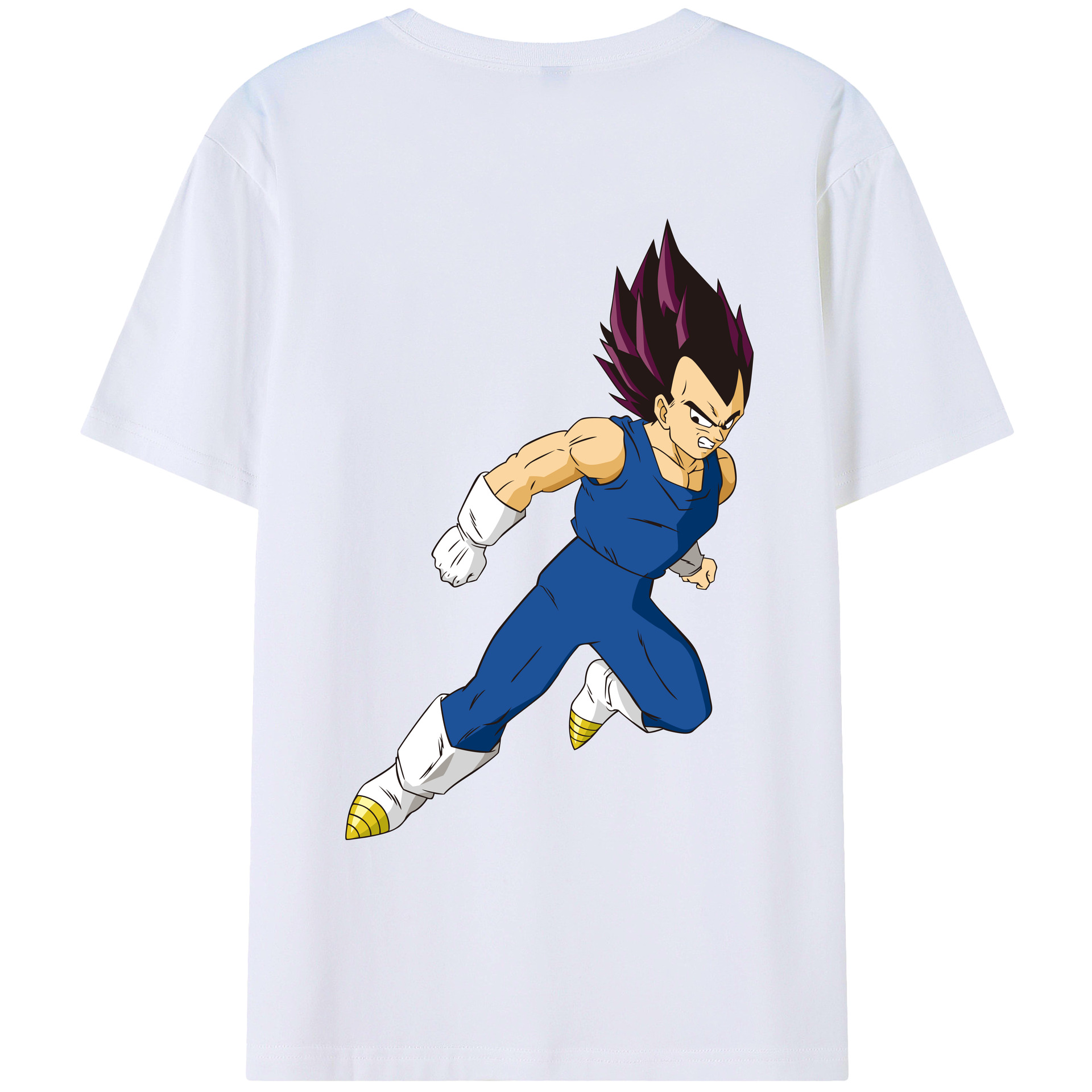 （画像用） ドラゴンボール ベジータ四世（Bejīta Yonsei）DRAGON BALL Vegeta IV 綿100％ メンズ半袖Tシャツ（バックプリント） 通気性