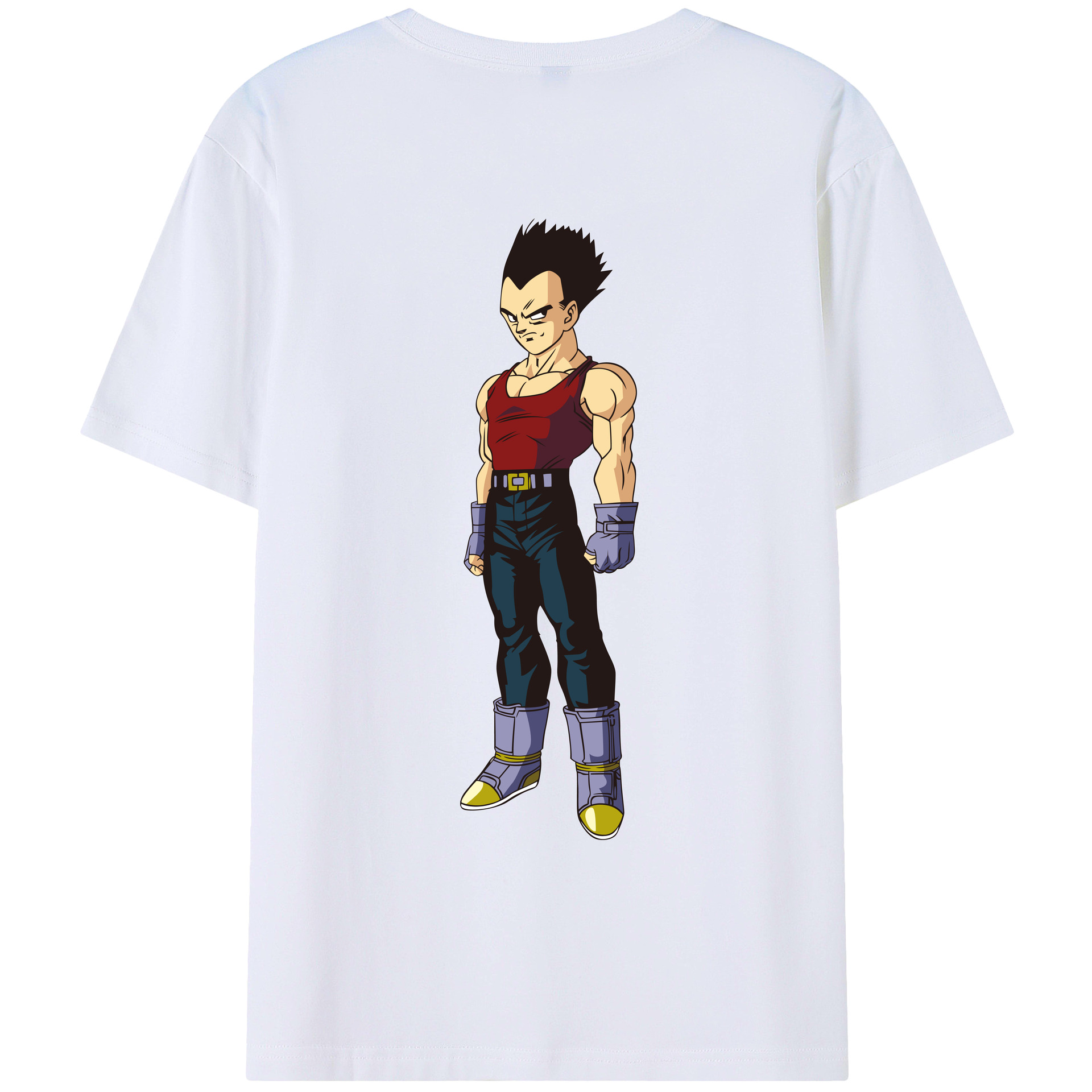 （画像用） ドラゴンボール ベジータ四世（Bejīta Yonsei）DRAGON BALL Vegeta IV 綿100％ メンズ半袖Tシャツ（バックプリント） 通気性
