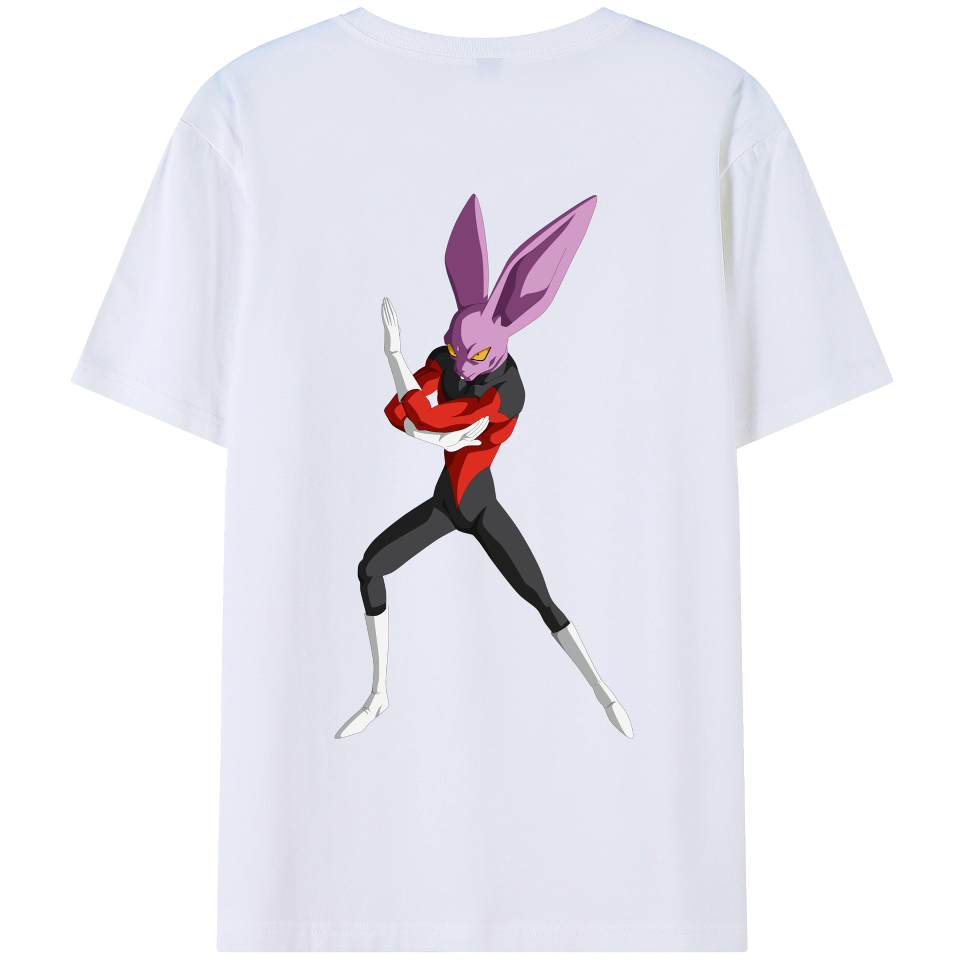 （画像用） ドラゴンボール ビルス 破壊神ビルス DRAGON BALL Beerus Birusu 綿100％ メンズ半袖Tシャツ（バックプリント） 通気性