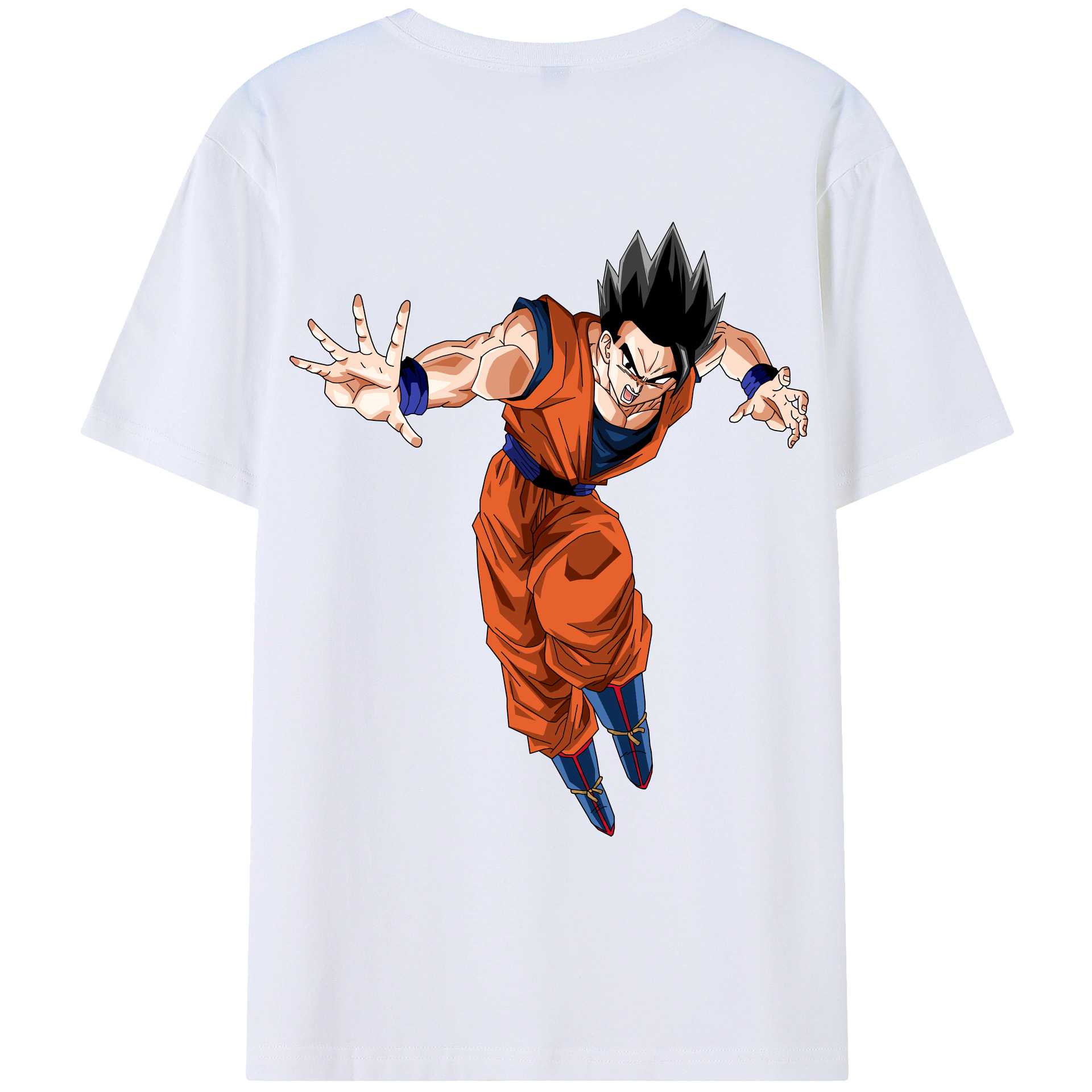 （画像用） ドラゴンボール 孫 悟飯（そんごはん）DRAGON BALL Son Gohan 綿100％ メンズ半袖Tシャツ（バックプリント） 通気性