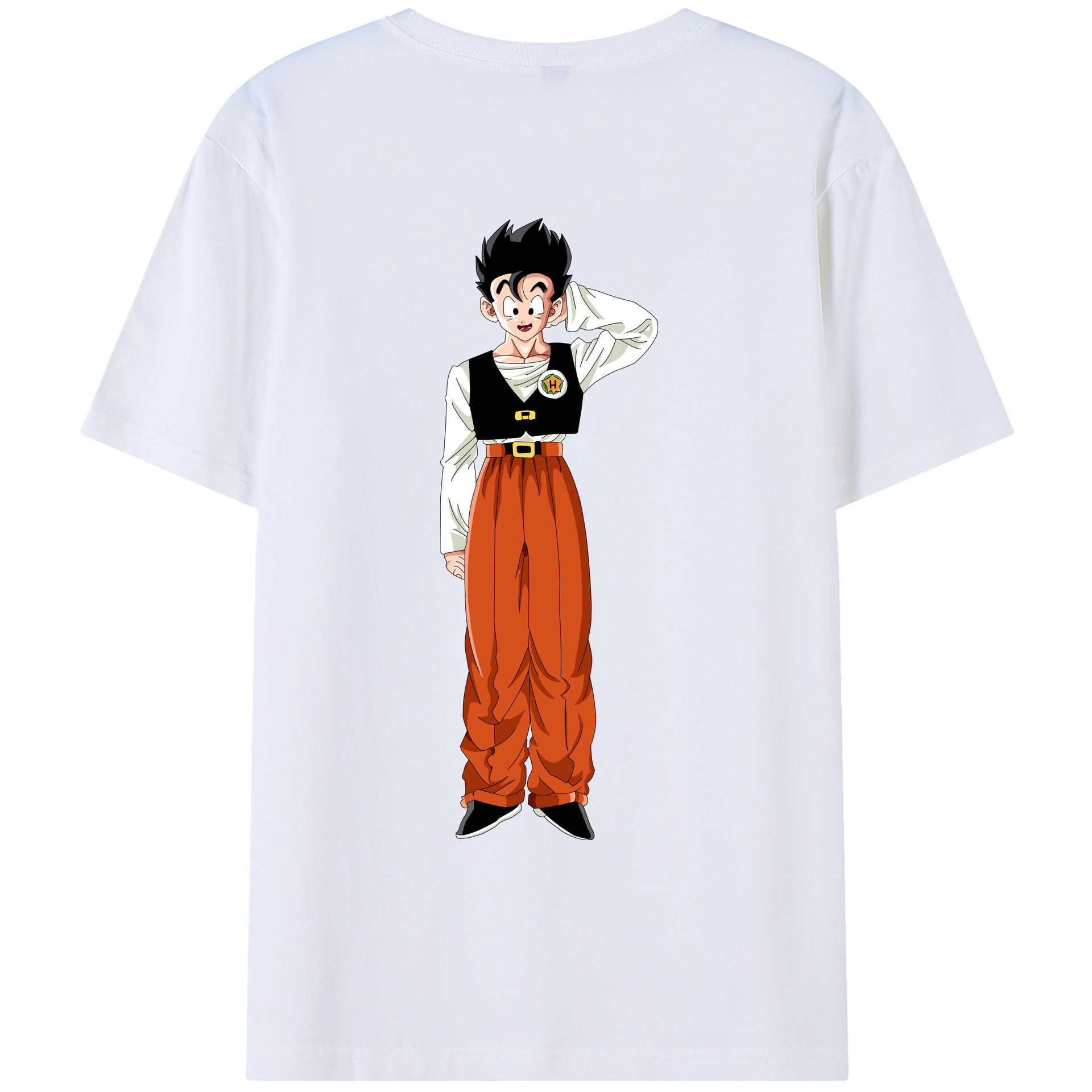 （画像用） ドラゴンボール 孫 悟飯（そんごはん）DRAGON BALL Son Gohan 綿100％ メンズ半袖Tシャツ（バックプリント） 通気性