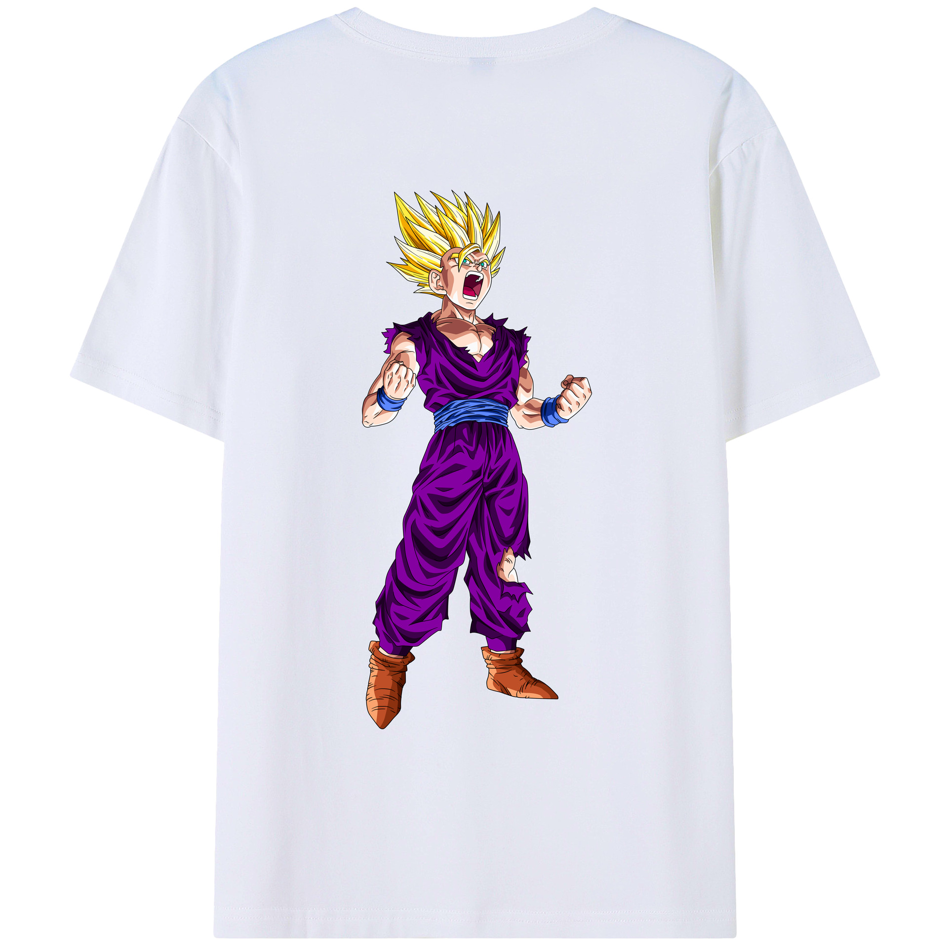 （画像用） ドラゴンボール 孫 悟飯（そんごはん）DRAGON BALL Son Gohan 綿100％ メンズ半袖Tシャツ（バックプリント） 通気性