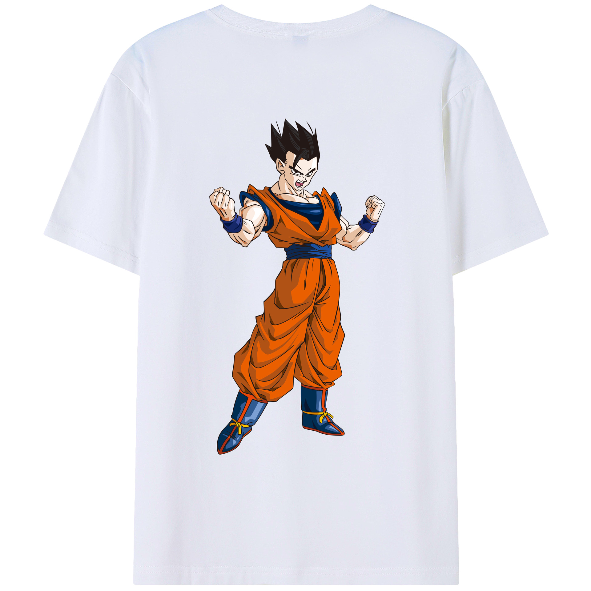 （画像用） ドラゴンボール 孫 悟飯（そんごはん）DRAGON BALL Son Gohan 綿100％ メンズ半袖Tシャツ（バックプリント） 通気性
