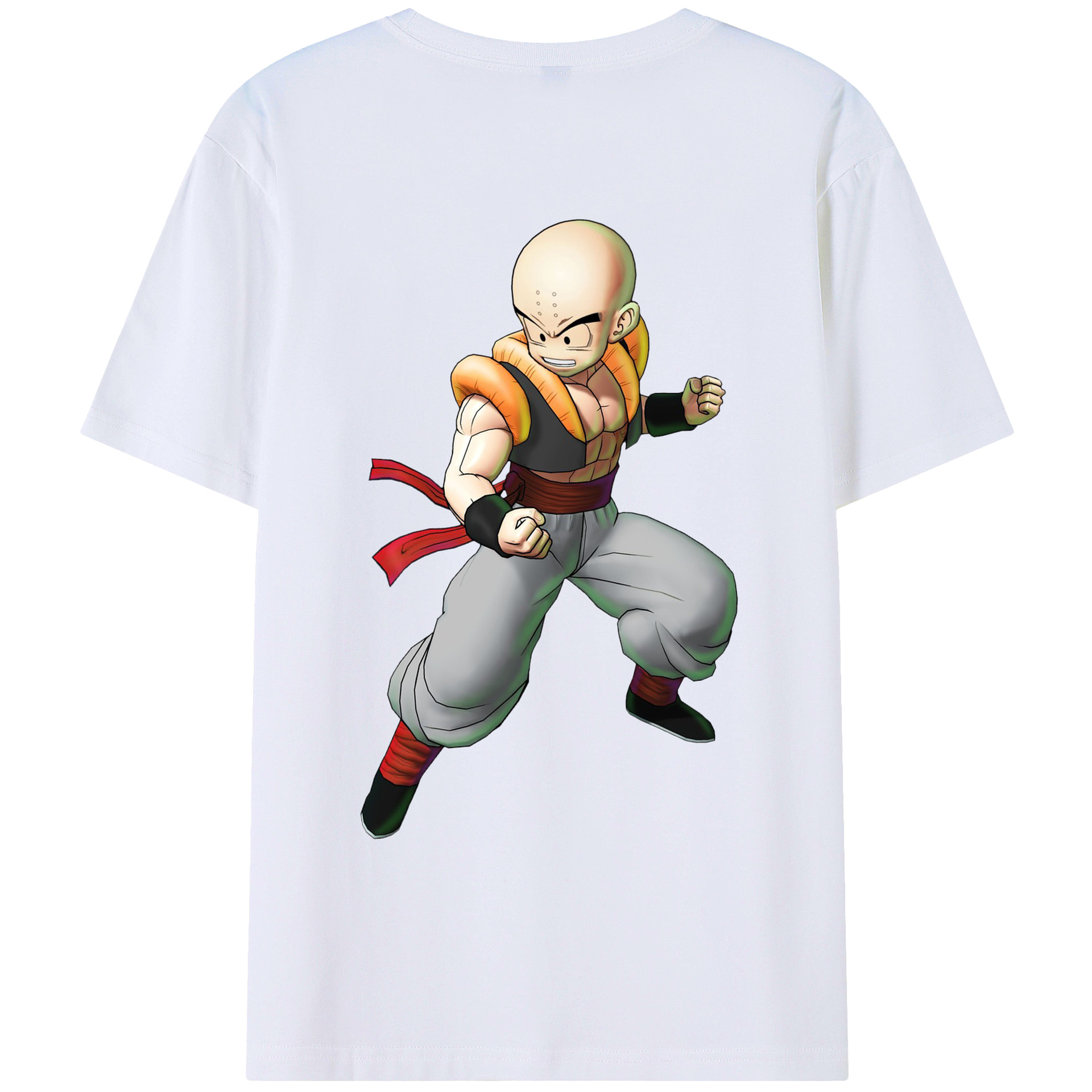 （画像用） ドラゴンボール クリリン DRAGON BALL krillin 綿100％ メンズ半袖Tシャツ（バックプリント） 通気性
