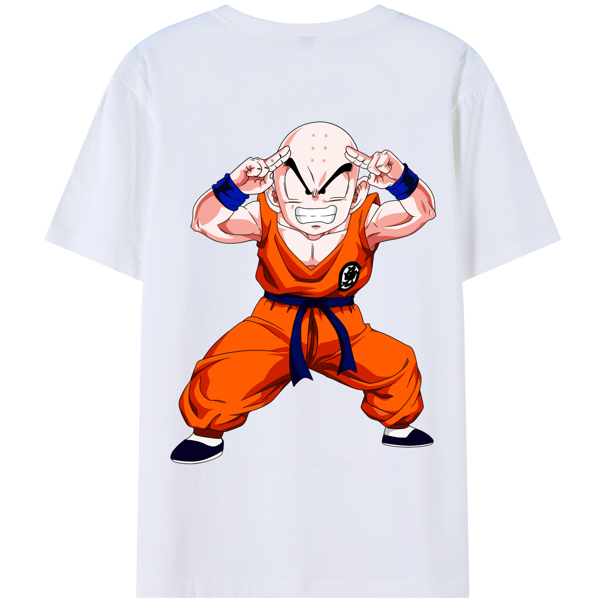 （画像用） ドラゴンボール クリリン DRAGON BALL krillin 綿100％ メンズ半袖Tシャツ（バックプリント） 通気性