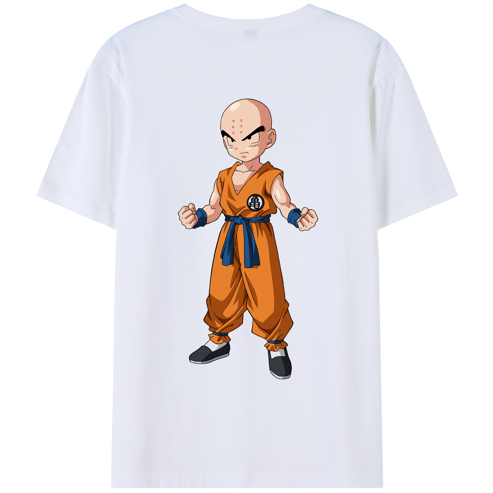 （画像用） ドラゴンボール クリリン DRAGON BALL krillin 綿100％ メンズ半袖Tシャツ（バックプリント） 通気性