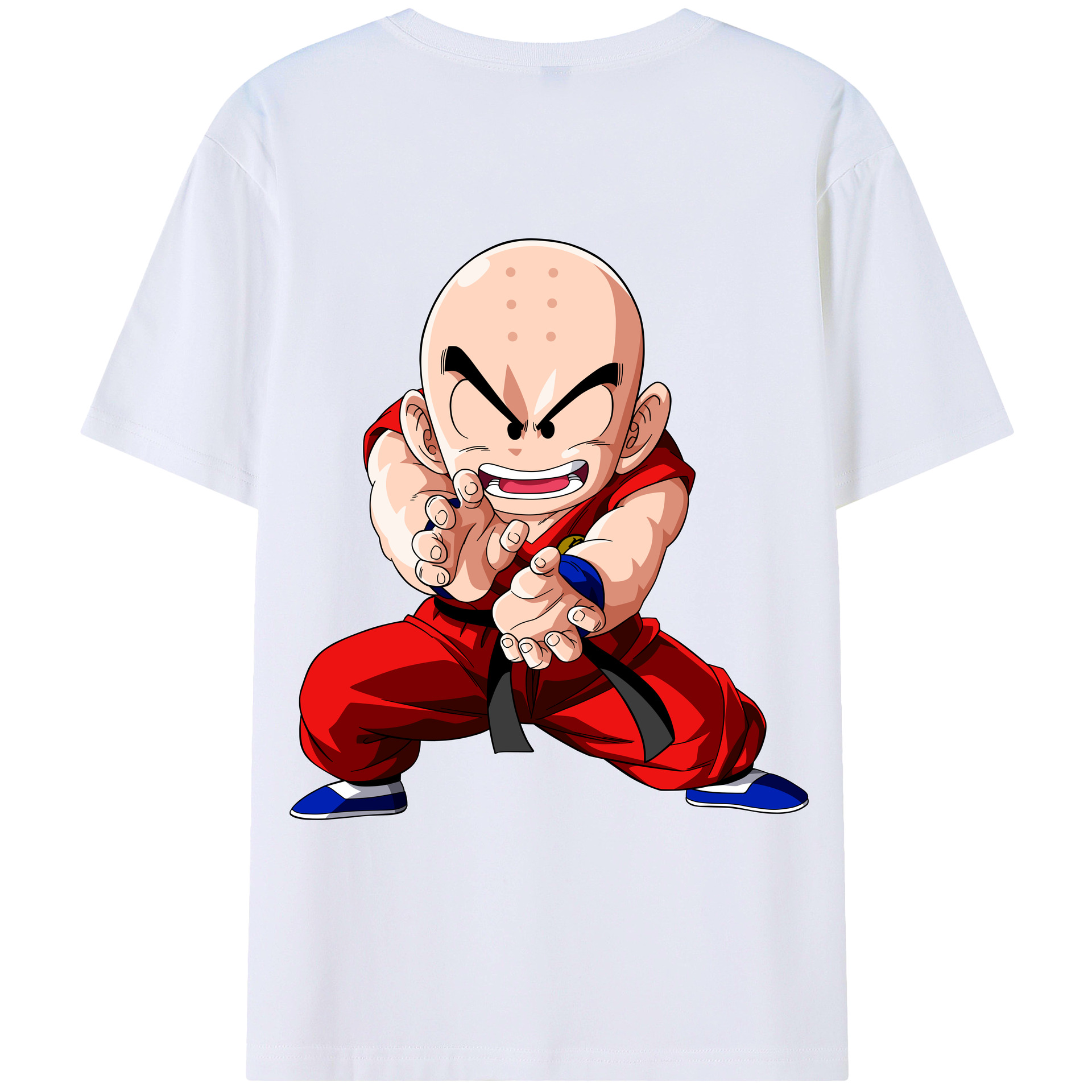 （画像用） ドラゴンボール クリリン DRAGON BALL krillin 綿100％ メンズ半袖Tシャツ（バックプリント） 通気性