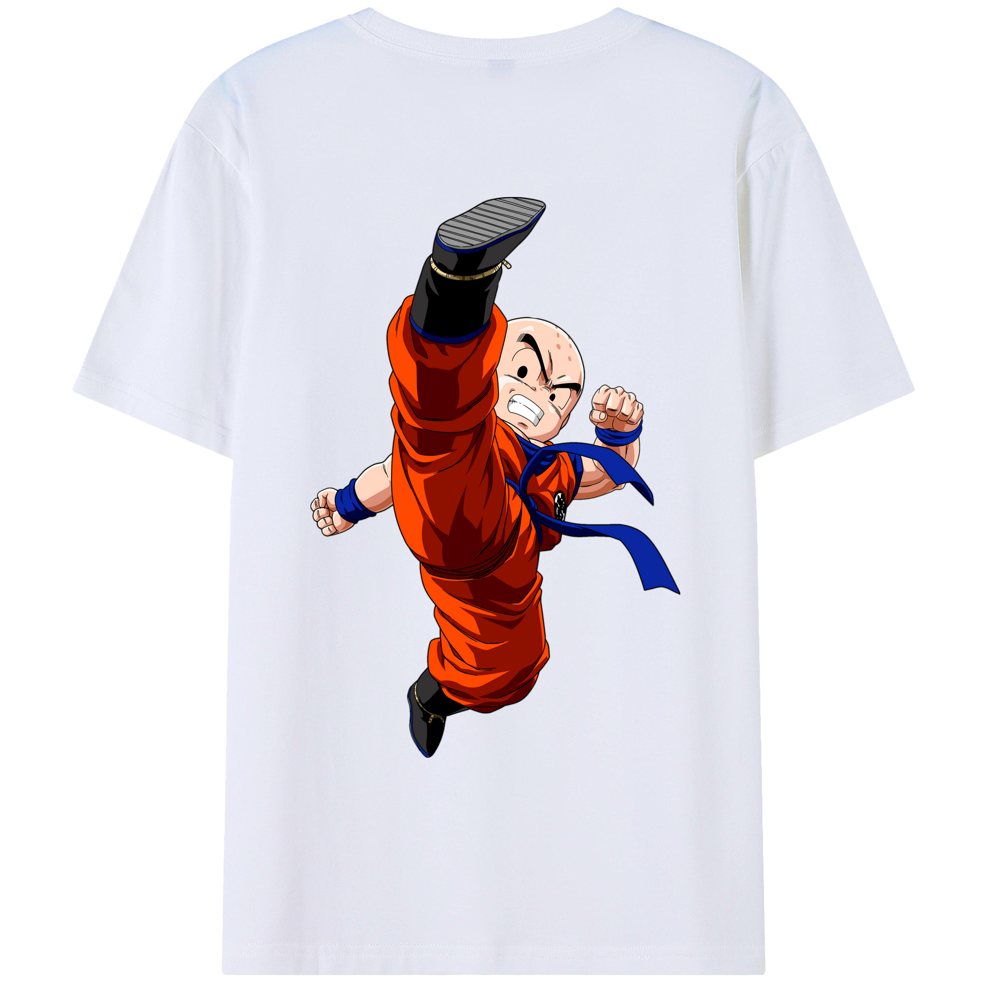 （画像用） ドラゴンボール クリリン DRAGON BALL krillin 綿100％ メンズ半袖Tシャツ（バックプリント） 通気性