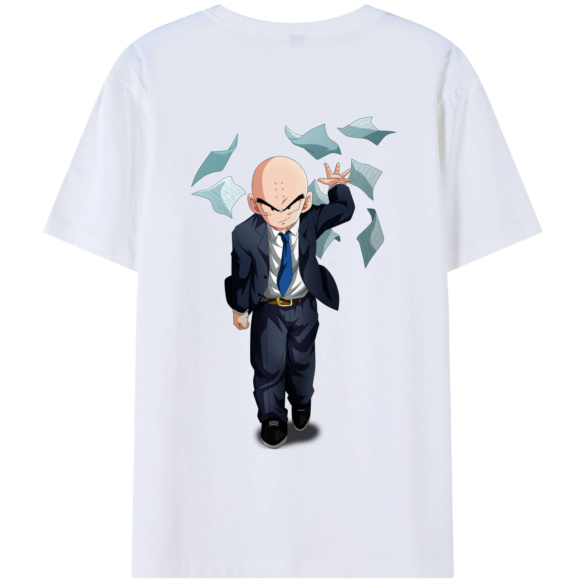 （画像用） ドラゴンボール クリリン DRAGON BALL krillin 綿100％ メンズ半袖Tシャツ（バックプリント） 通気性