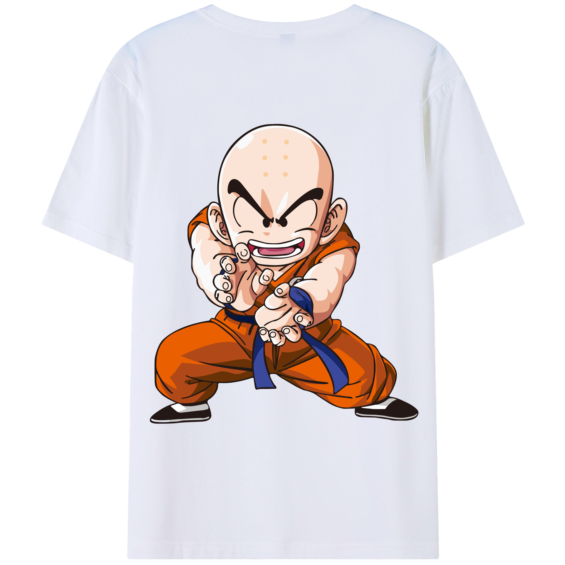 （画像用） ドラゴンボール クリリン DRAGON BALL krillin 綿100％ メンズ半袖Tシャツ（バックプリント） 通気性