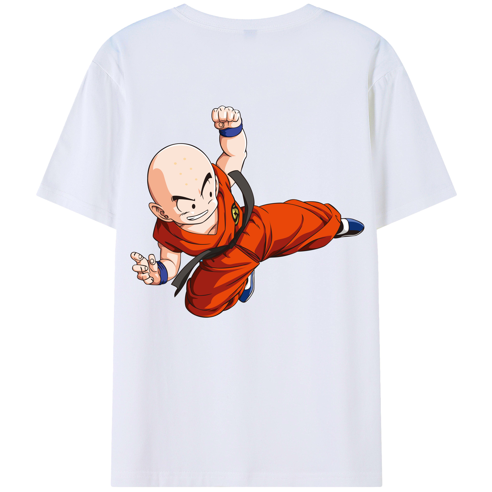 （画像用） ドラゴンボール クリリン DRAGON BALL krillin 綿100％ メンズ半袖Tシャツ（バックプリント） 通気性