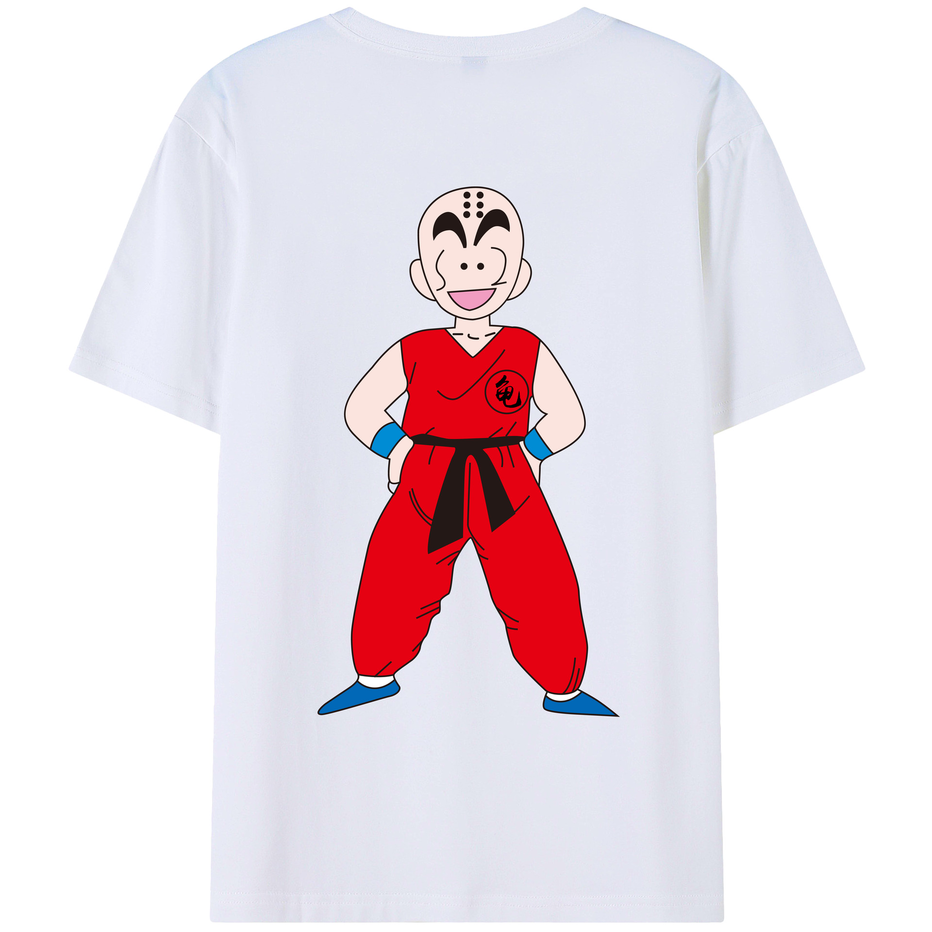 （画像用） ドラゴンボール クリリン DRAGON BALL krillin 綿100％ メンズ半袖Tシャツ（バックプリント） 通気性