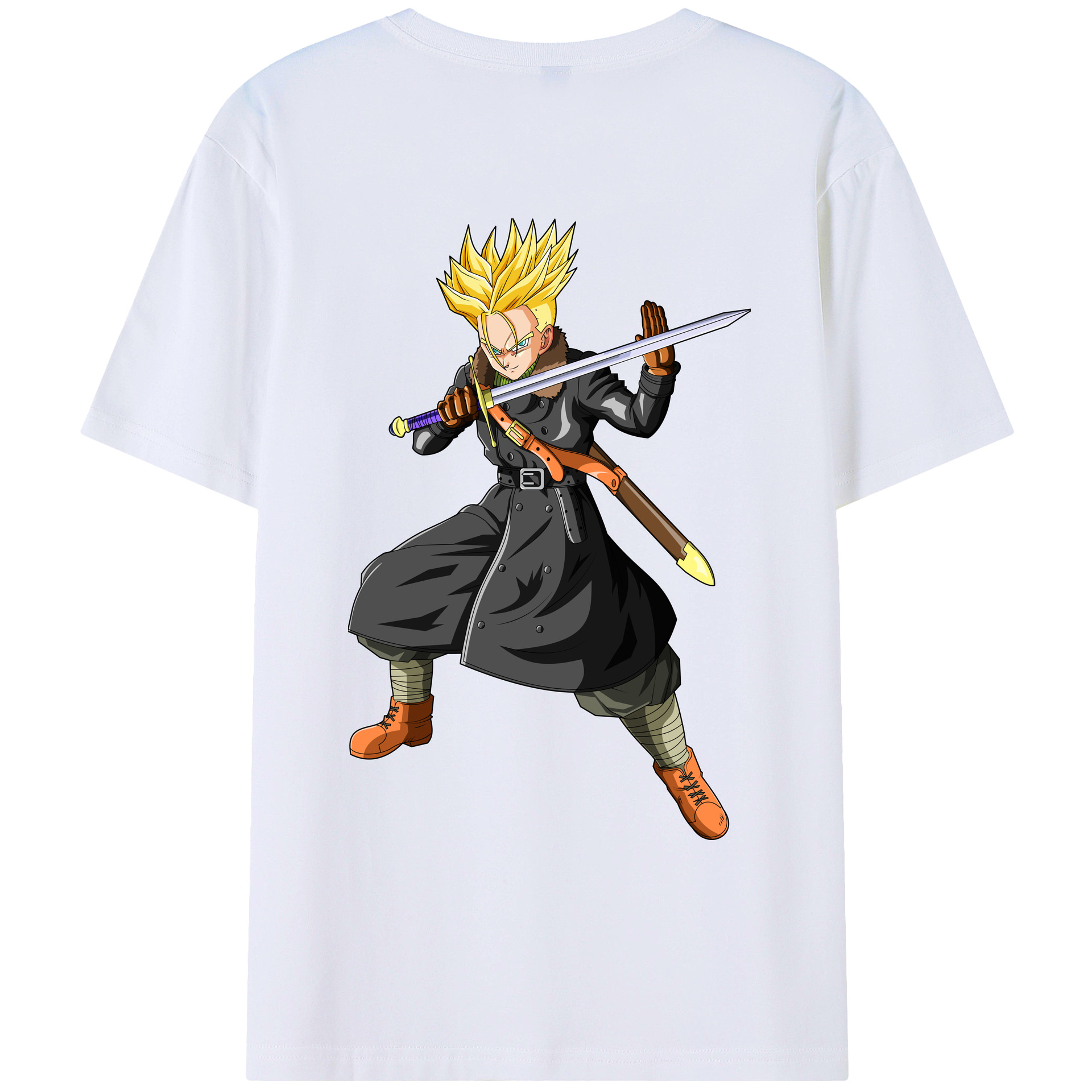 （画像用） ドラゴンボール トランクス（Torankusu）DRAGON BALL Trunks 綿100％ メンズ半袖Tシャツ（バックプリント） 通気性