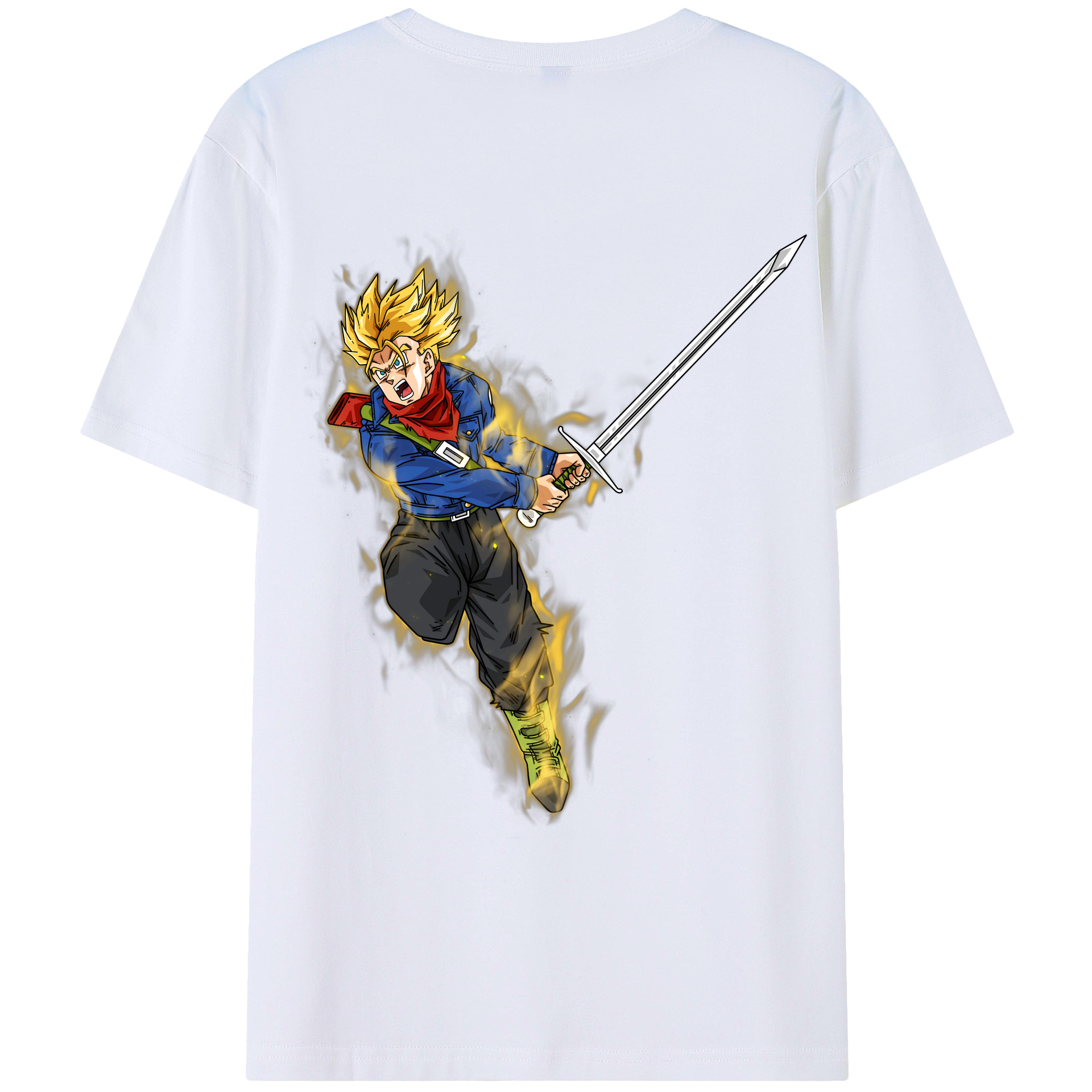 （画像用） ドラゴンボール トランクス（Torankusu）DRAGON BALL Trunks 綿100％ メンズ半袖Tシャツ（バックプリント） 通気性