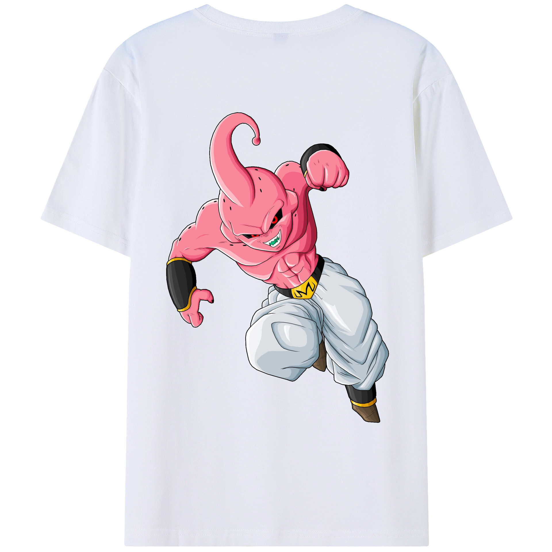 （画像用） ドラゴンボール 魔人ブウ DRAGON BALL Majin Buu 綿100％ メンズ半袖Tシャツ（バックプリント） 通気性