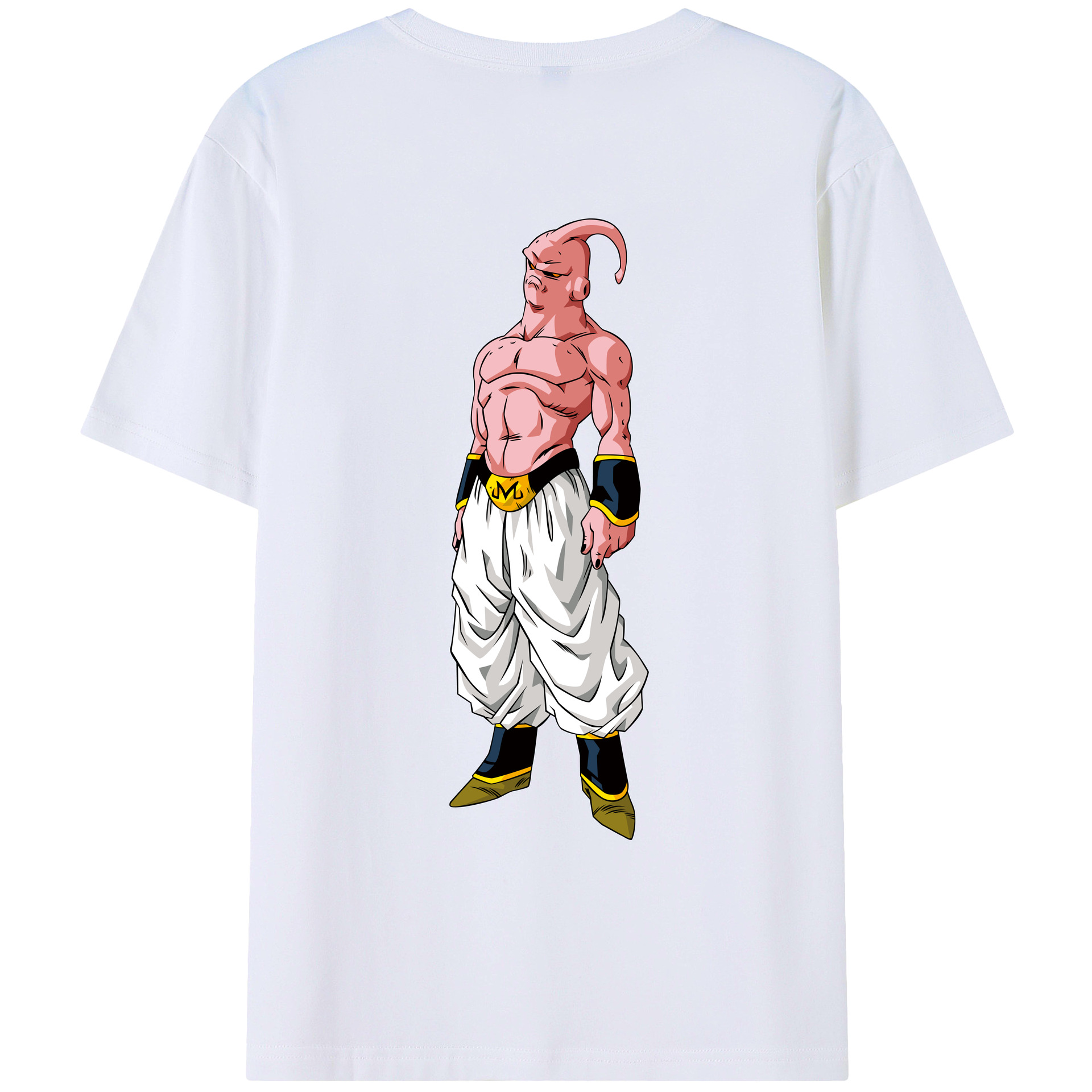 （画像用） ドラゴンボール 魔人ブウ DRAGON BALL Majin Buu 綿100％ メンズ半袖Tシャツ（バックプリント） 通気性