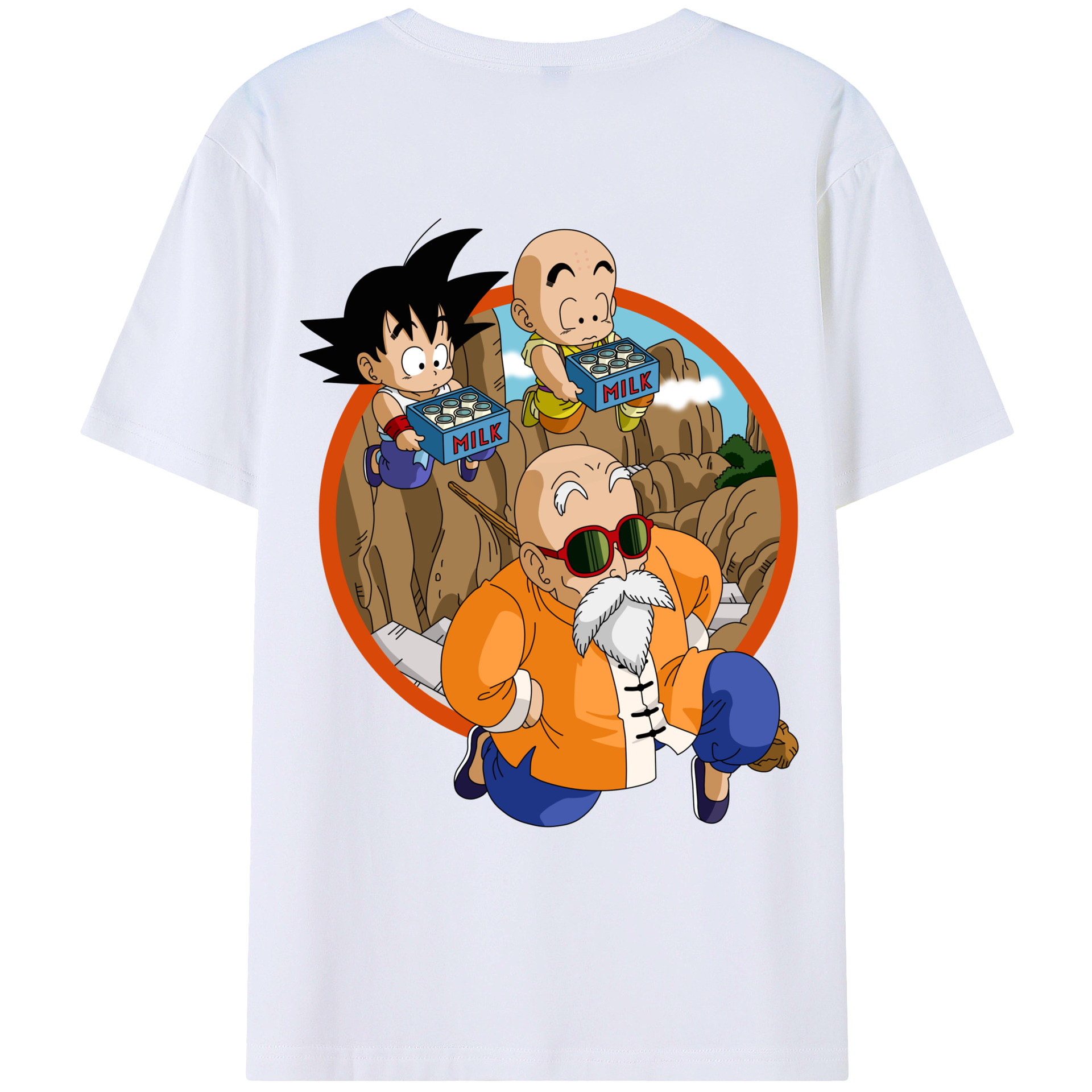 （画像用） ドラゴンボール 亀仙人（かめせんにん） DRAGON BALL Master Roshi Kame Sennin 綿100％ メンズ半袖Tシャツ（バックプリント） 通気性