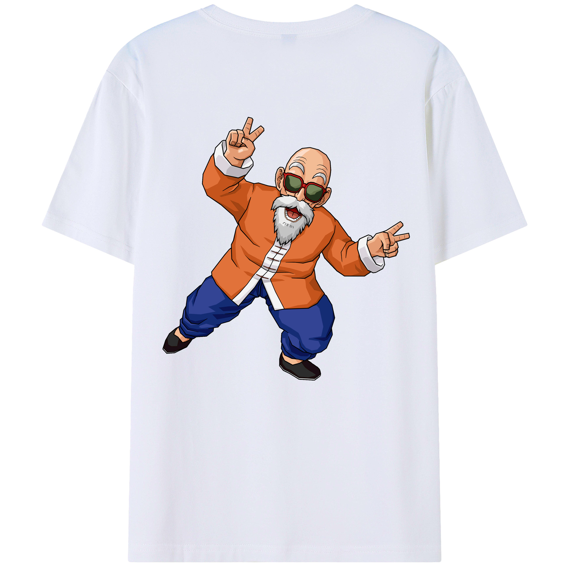 （画像用） ドラゴンボール 亀仙人（かめせんにん） DRAGON BALL Master Roshi Kame Sennin 綿100％ メンズ半袖Tシャツ（バックプリント） 通気性