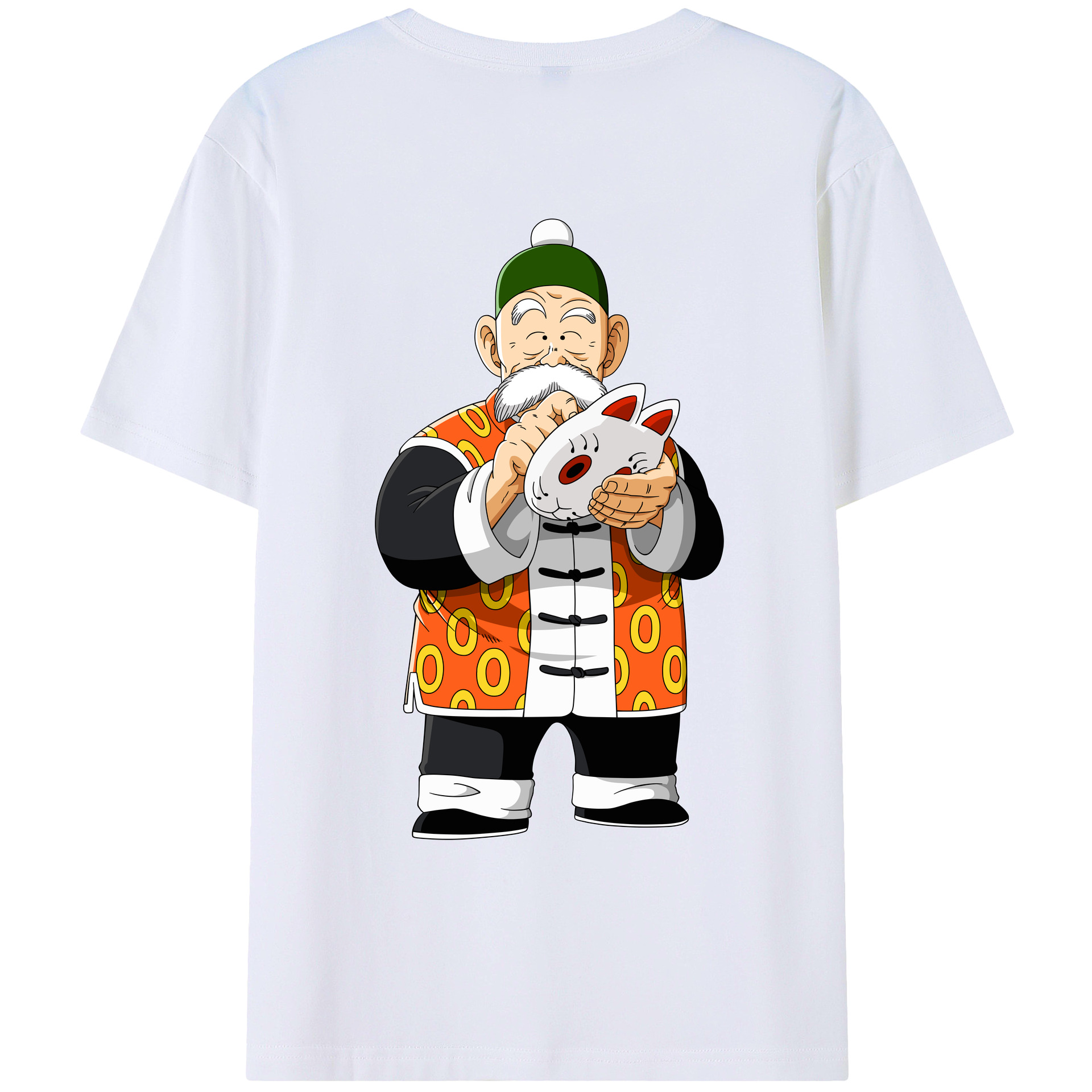 （画像用） ドラゴンボール 亀仙人（かめせんにん） DRAGON BALL Master Roshi Kame Sennin 綿100％ メンズ半袖Tシャツ（バックプリント） 通気性