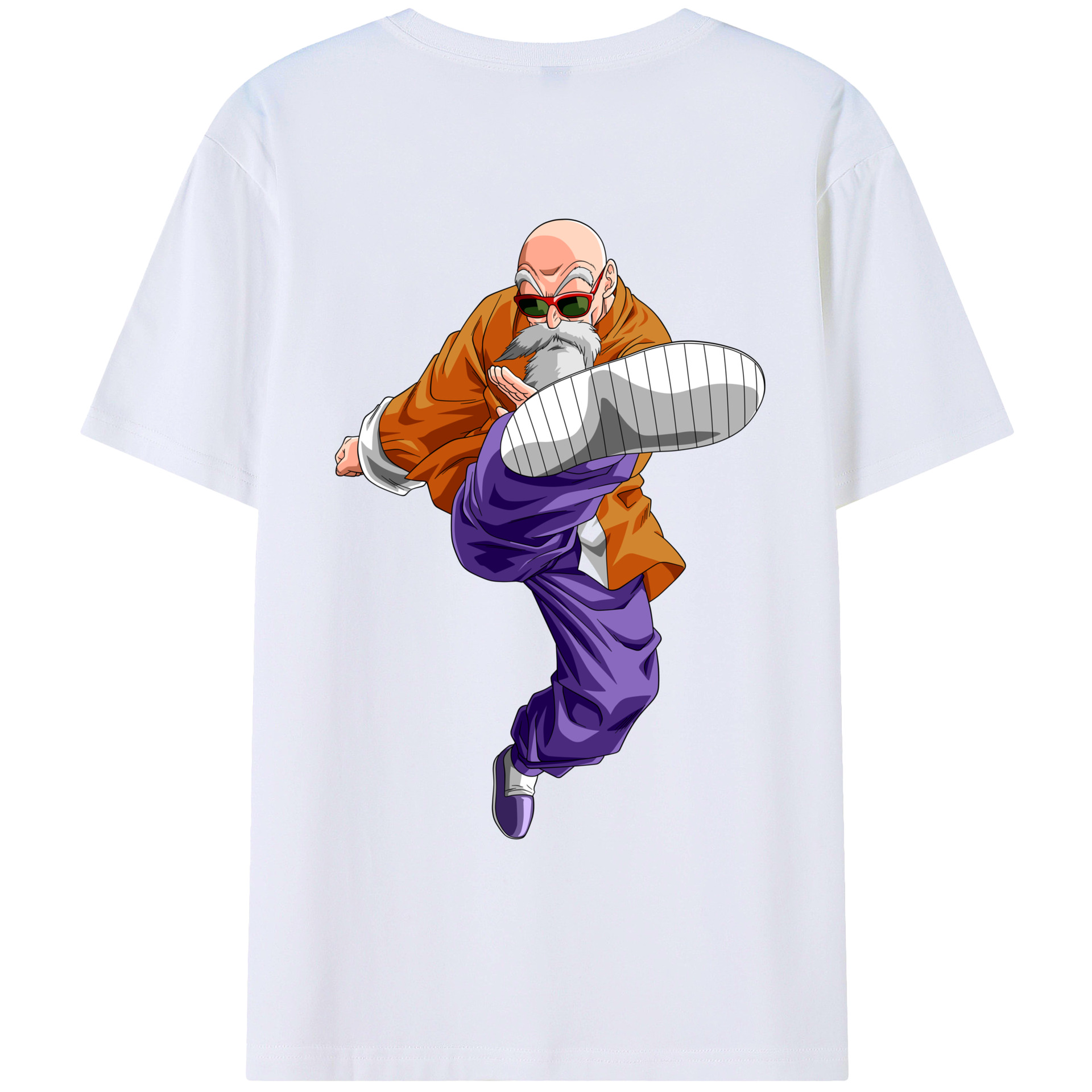 （画像用） ドラゴンボール 亀仙人（かめせんにん） DRAGON BALL Master Roshi Kame Sennin 綿100％ メンズ半袖Tシャツ（バックプリント） 通気性