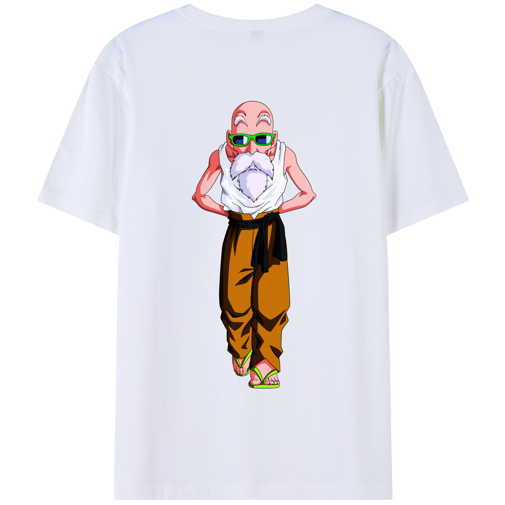 （画像用） ドラゴンボール 亀仙人（かめせんにん） DRAGON BALL Master Roshi Kame Sennin 綿100％ メンズ半袖Tシャツ（バックプリント） 通気性