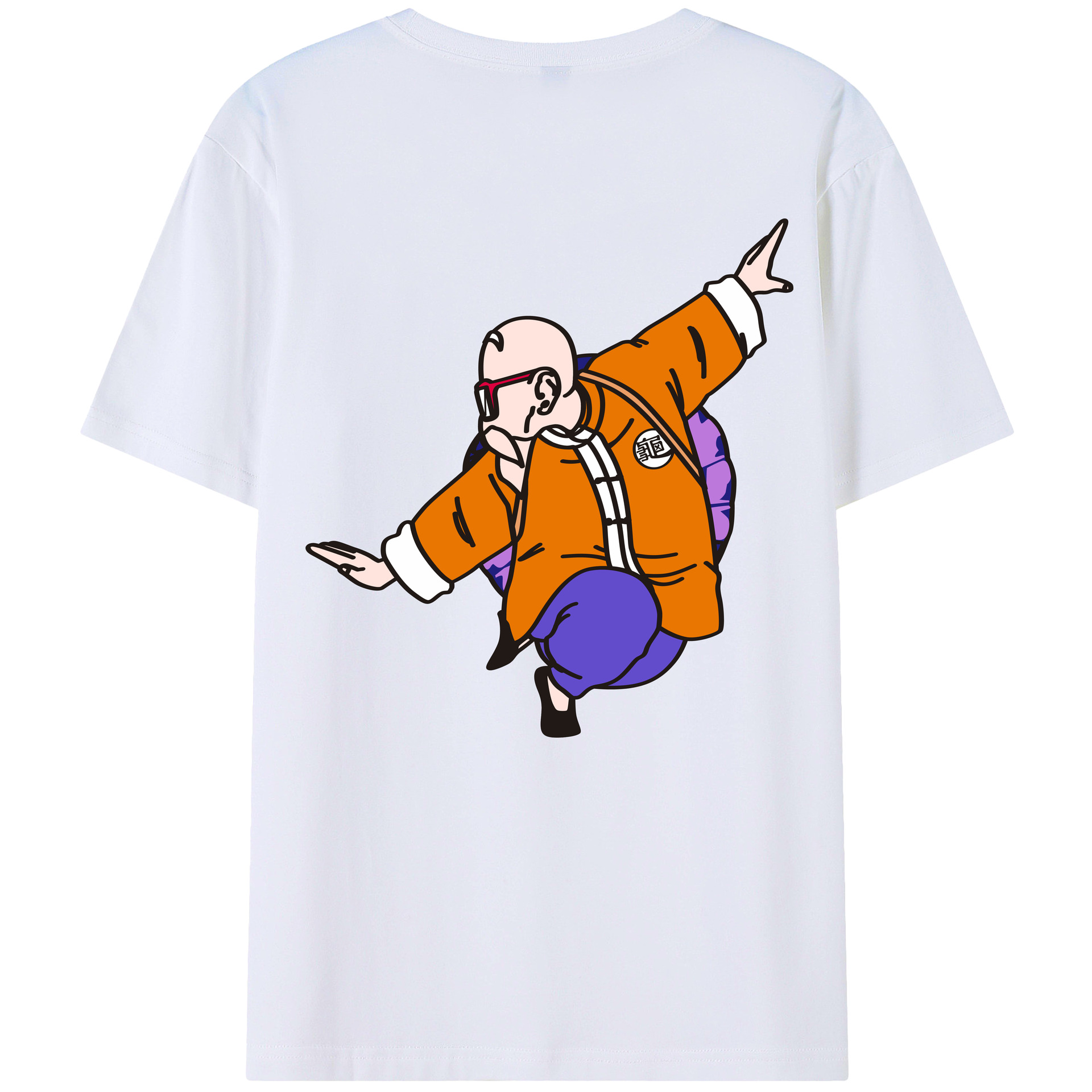 （画像用） ドラゴンボール 亀仙人（かめせんにん） DRAGON BALL Master Roshi Kame Sennin 綿100％ メンズ半袖Tシャツ（バックプリント） 通気性