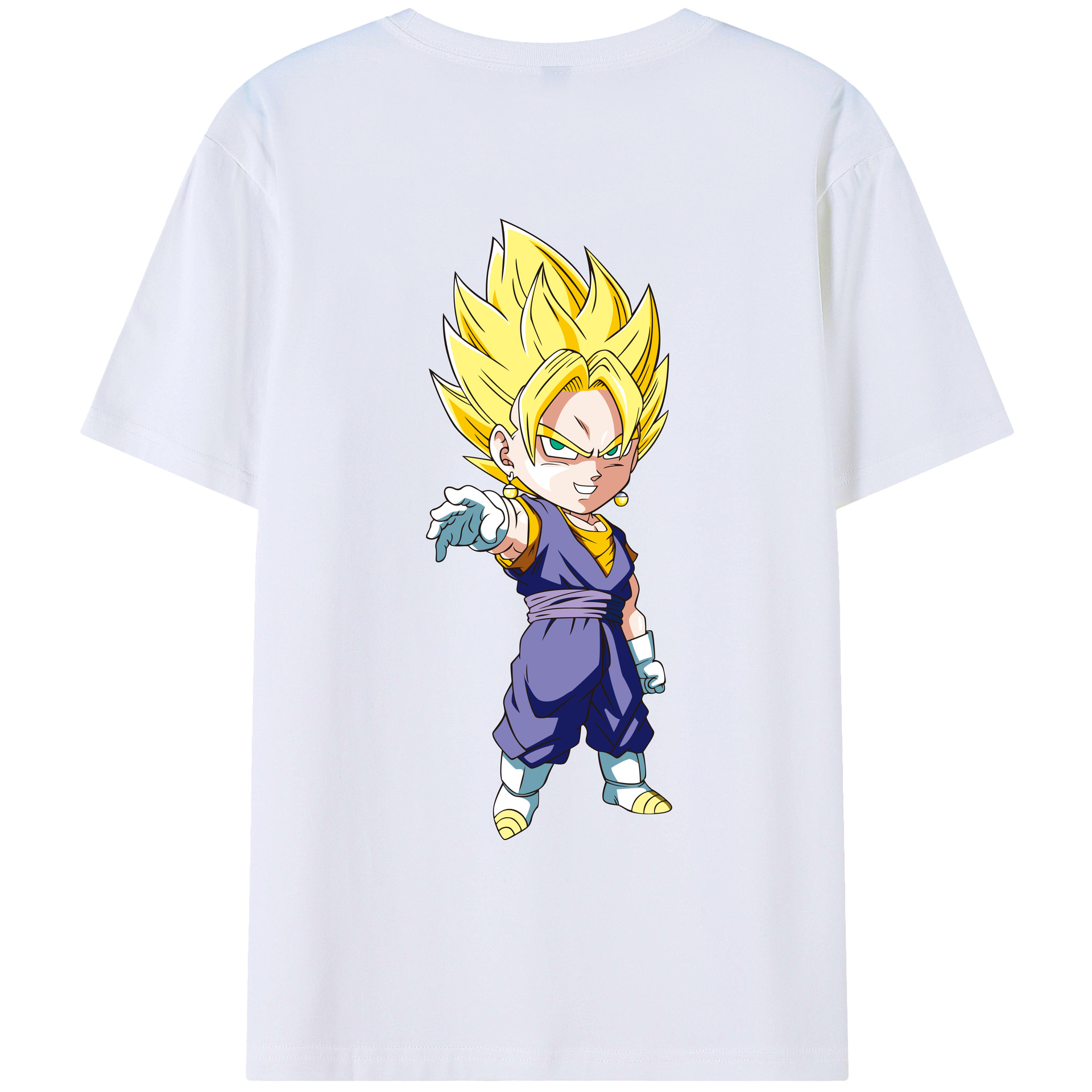 （画像用） ドラゴンボール ベジット DRAGON BALL Vegetto 綿100％ メンズ半袖Tシャツ（バックプリント） 通気性