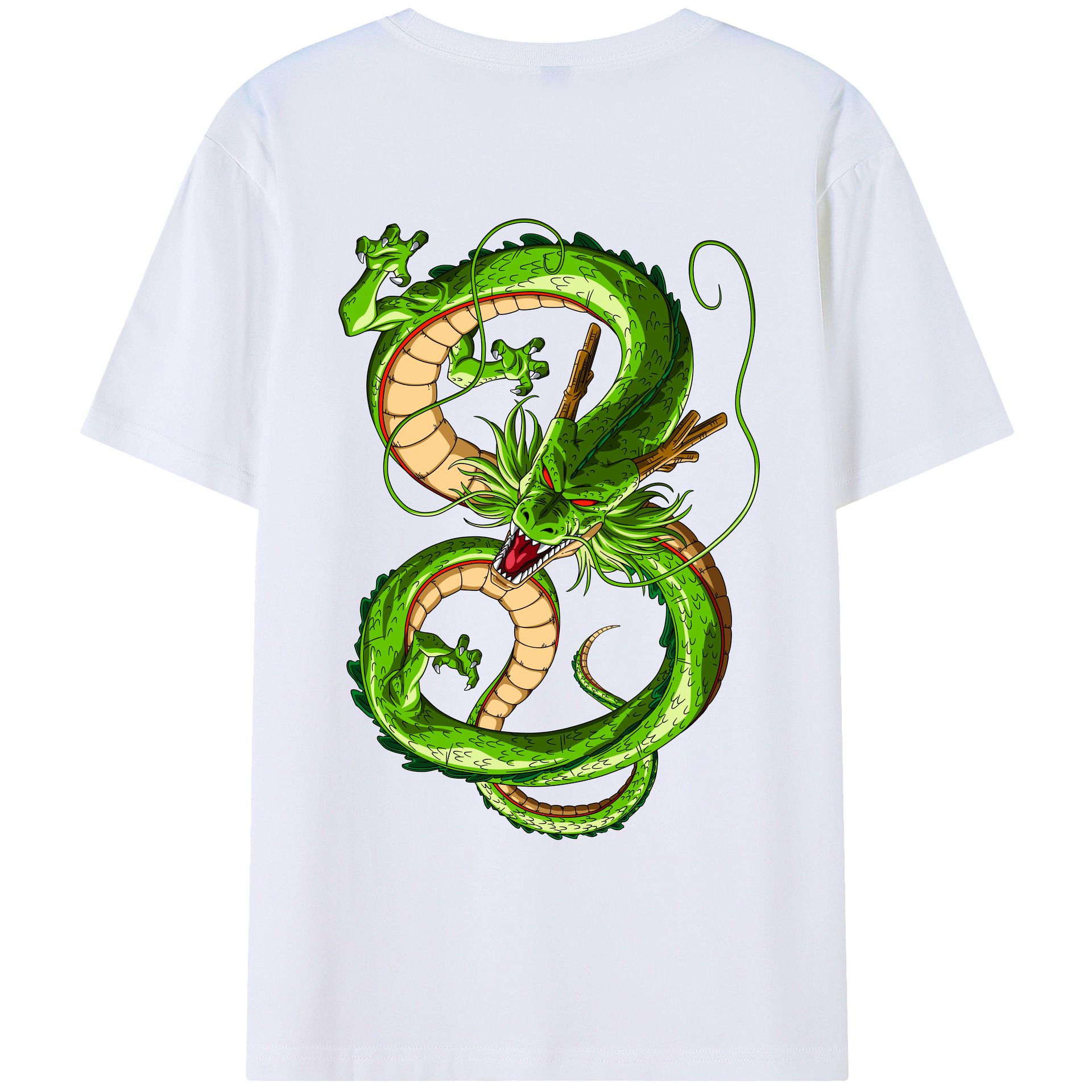 （画像用） ドラゴンボール 神龍 シェンロン DRAGON BALL Shenron 綿100％ メンズ半袖Tシャツ（バックプリント） 通気性