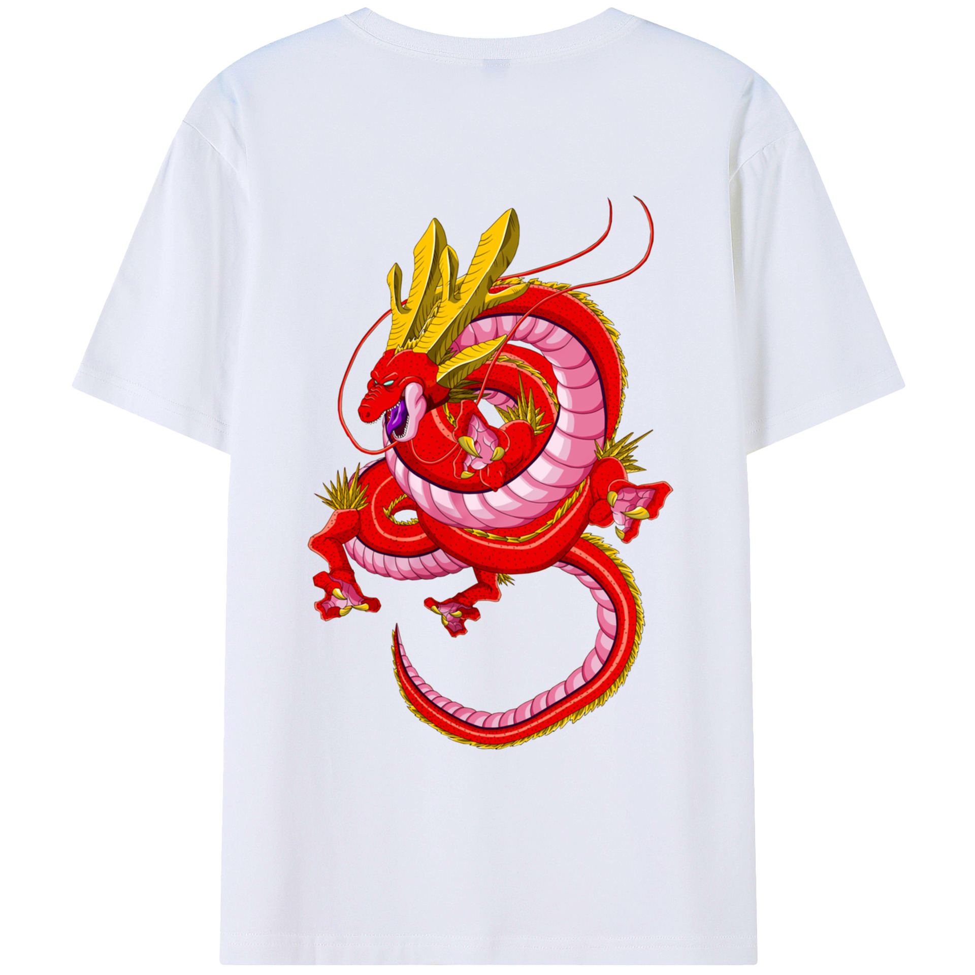 （画像用） ドラゴンボール 神龍 シェンロン DRAGON BALL Shenron 綿100％ メンズ半袖Tシャツ（バックプリント） 通気性